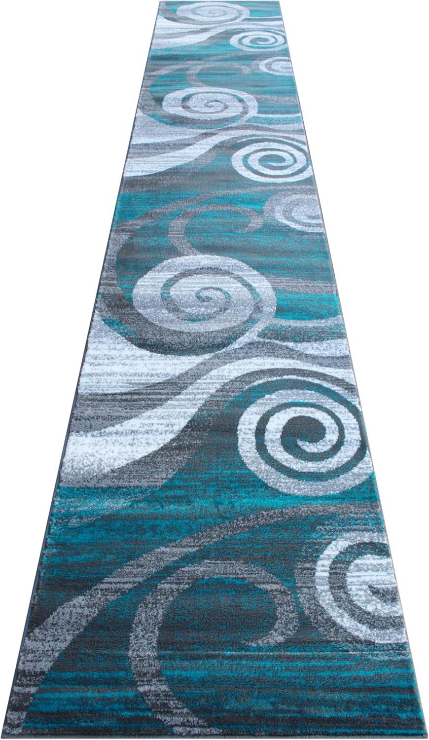 image:imageFlash Furniture Cirrus Collection Swirl Patterned Area Rug Purple Olefin Fibers with Jute Backing 5 x 7 Entryway Living Room BedroomTurquoise
