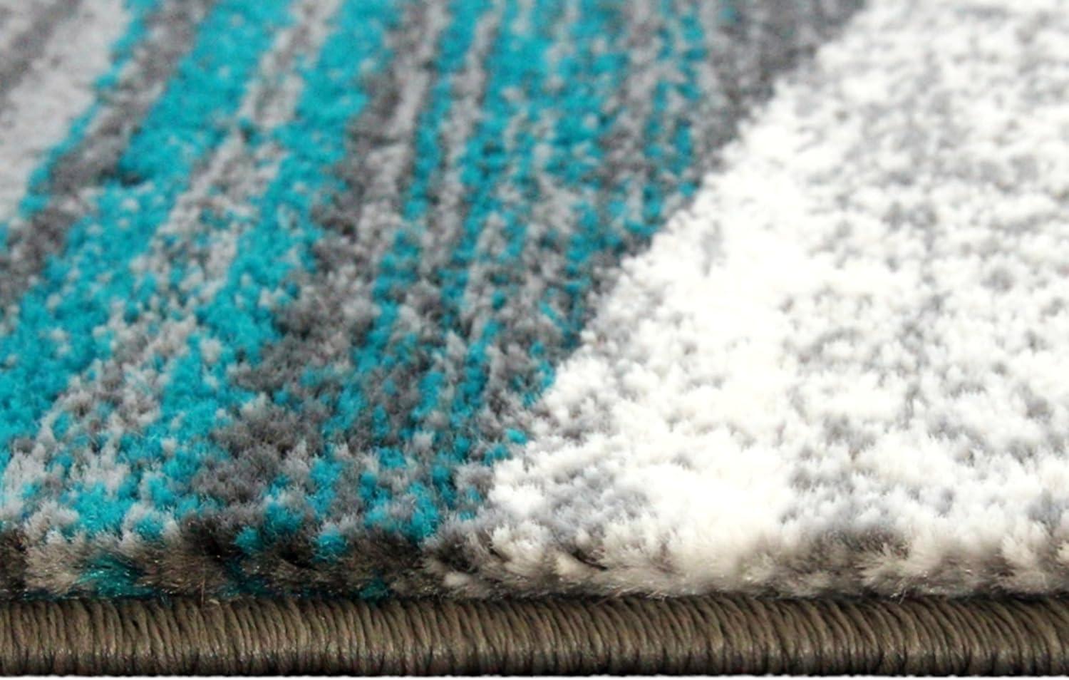 image:imageFlash Furniture Cirrus Collection Swirl Patterned Area Rug Purple Olefin Fibers with Jute Backing 5 x 7 Entryway Living Room BedroomTurquoise