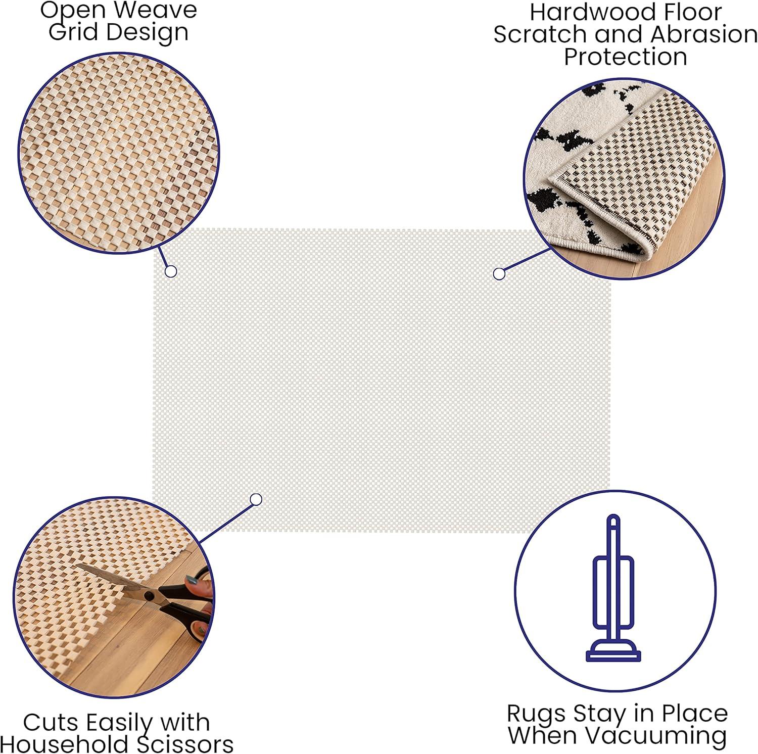 image:imageFlash Furniture Fealty Non Slip Rug Pad for 2 x 3 Area Rug Hardwood Floor Rug Gripper Anti Skid Rug Pad Protective Cushioning Rug Pad1 x 1 Rectangular