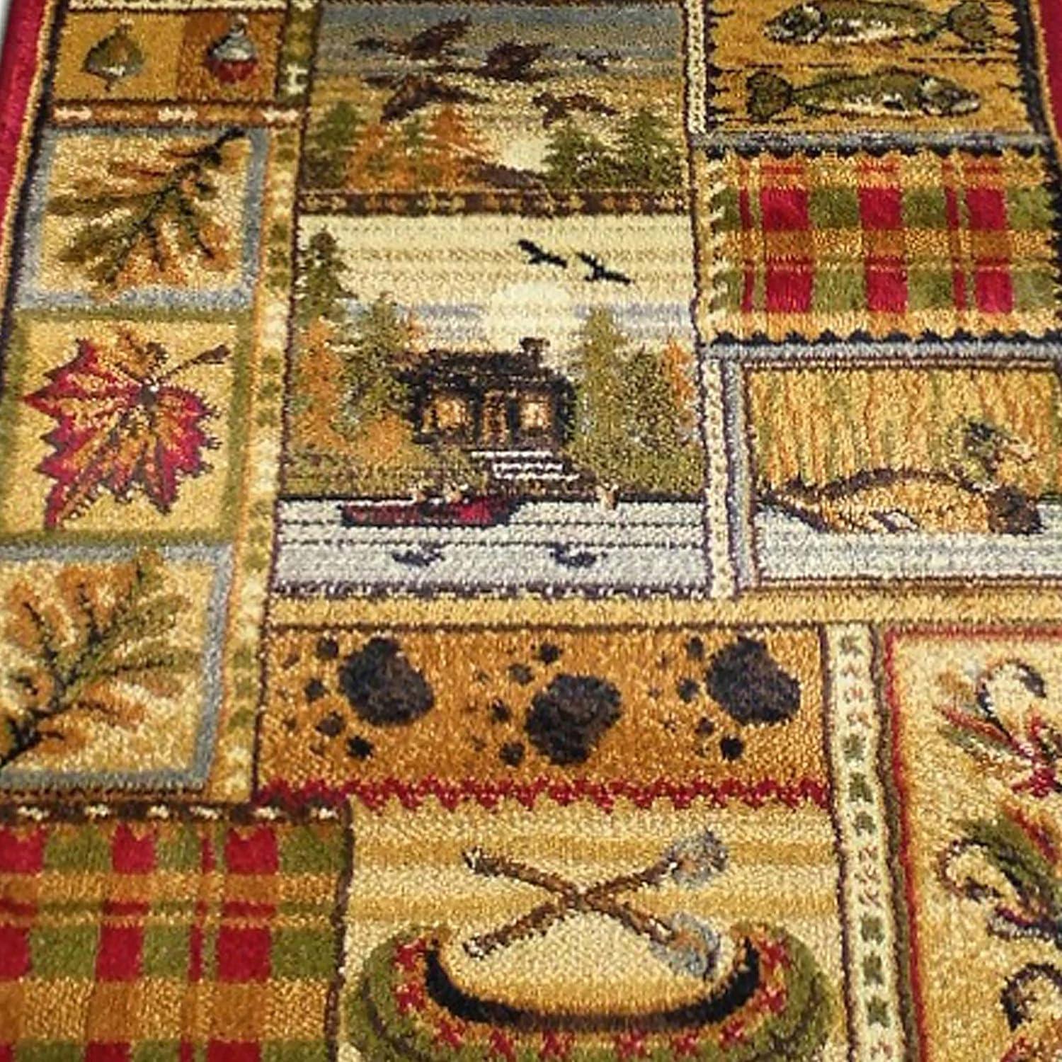 image:imageFlash Furniture Gaylord Collection Wilderness Bear and Moose Area Rug with Jute Backing Beige 2 x 7 Indoor Use