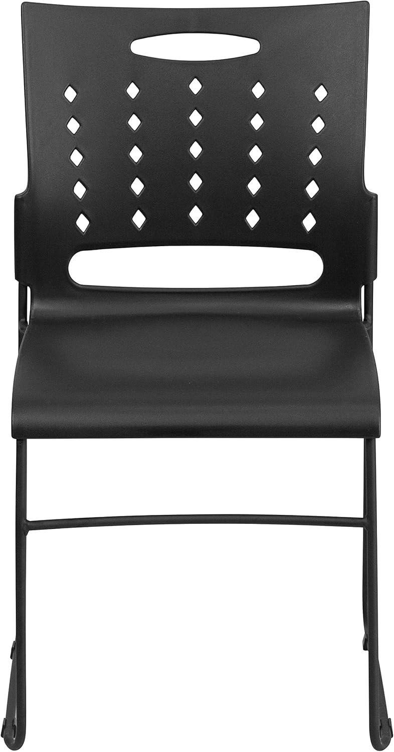 image:imageFlash Furniture HERCULES Series 881 lb Capacity Yellow Sled Base Stack Chair with AirVent BackBlack