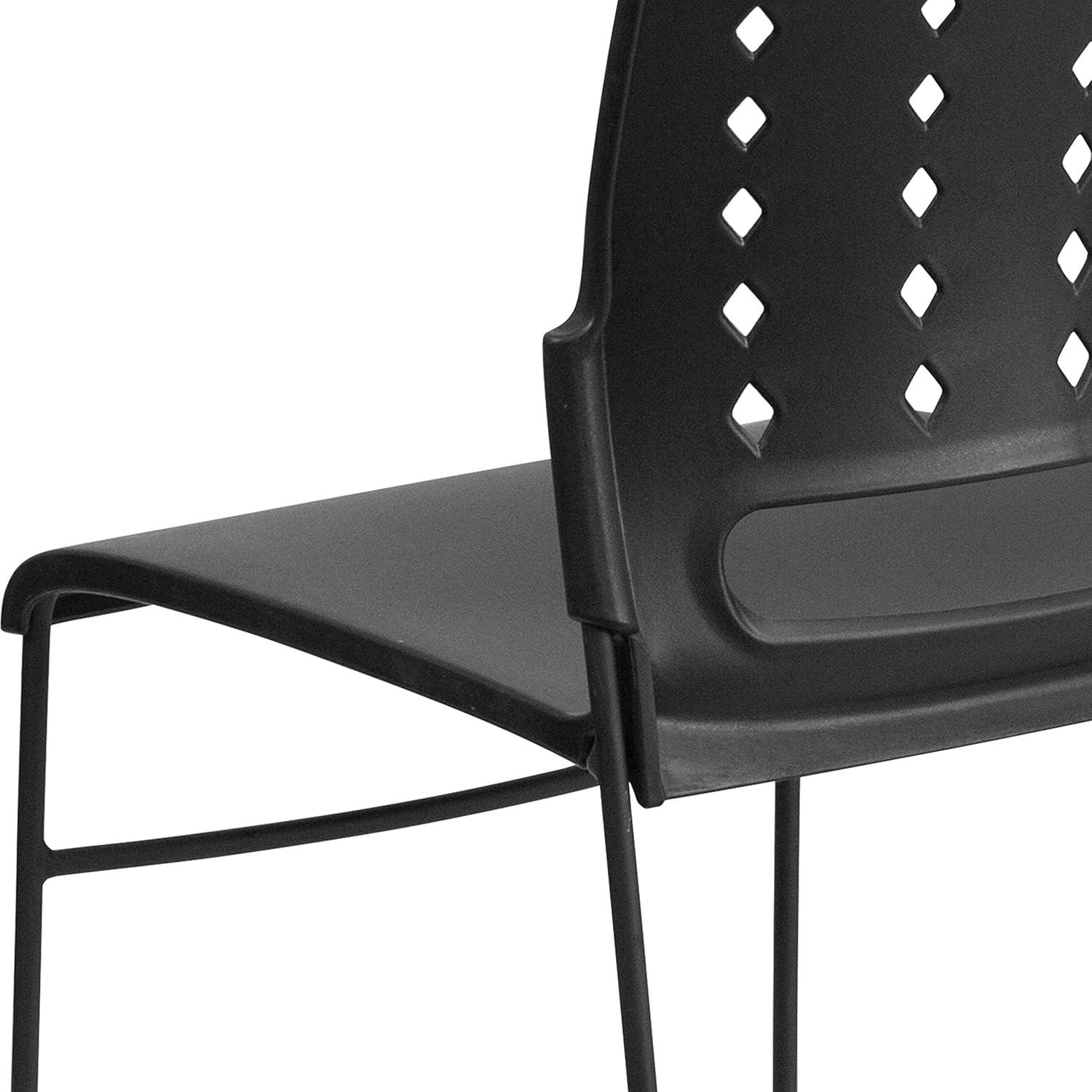 image:imageFlash Furniture HERCULES Series 881 lb Capacity Yellow Sled Base Stack Chair with AirVent BackBlack