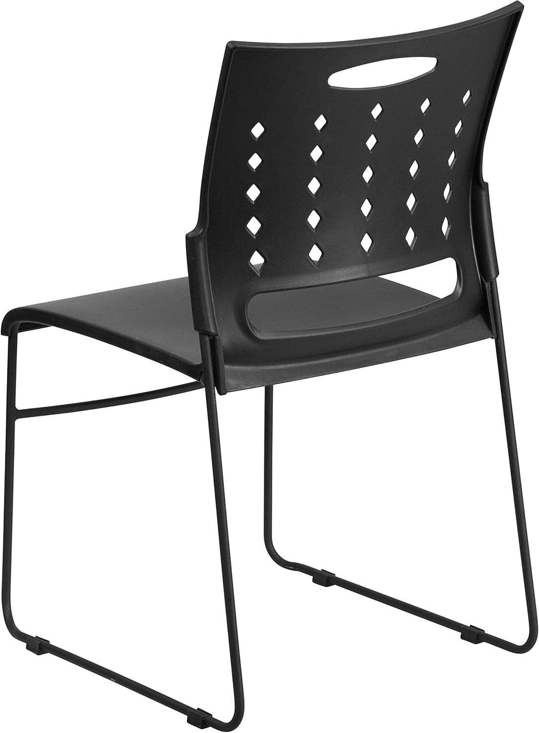 image:imageFlash Furniture HERCULES Series 881 lb Capacity Yellow Sled Base Stack Chair with AirVent BackBlack