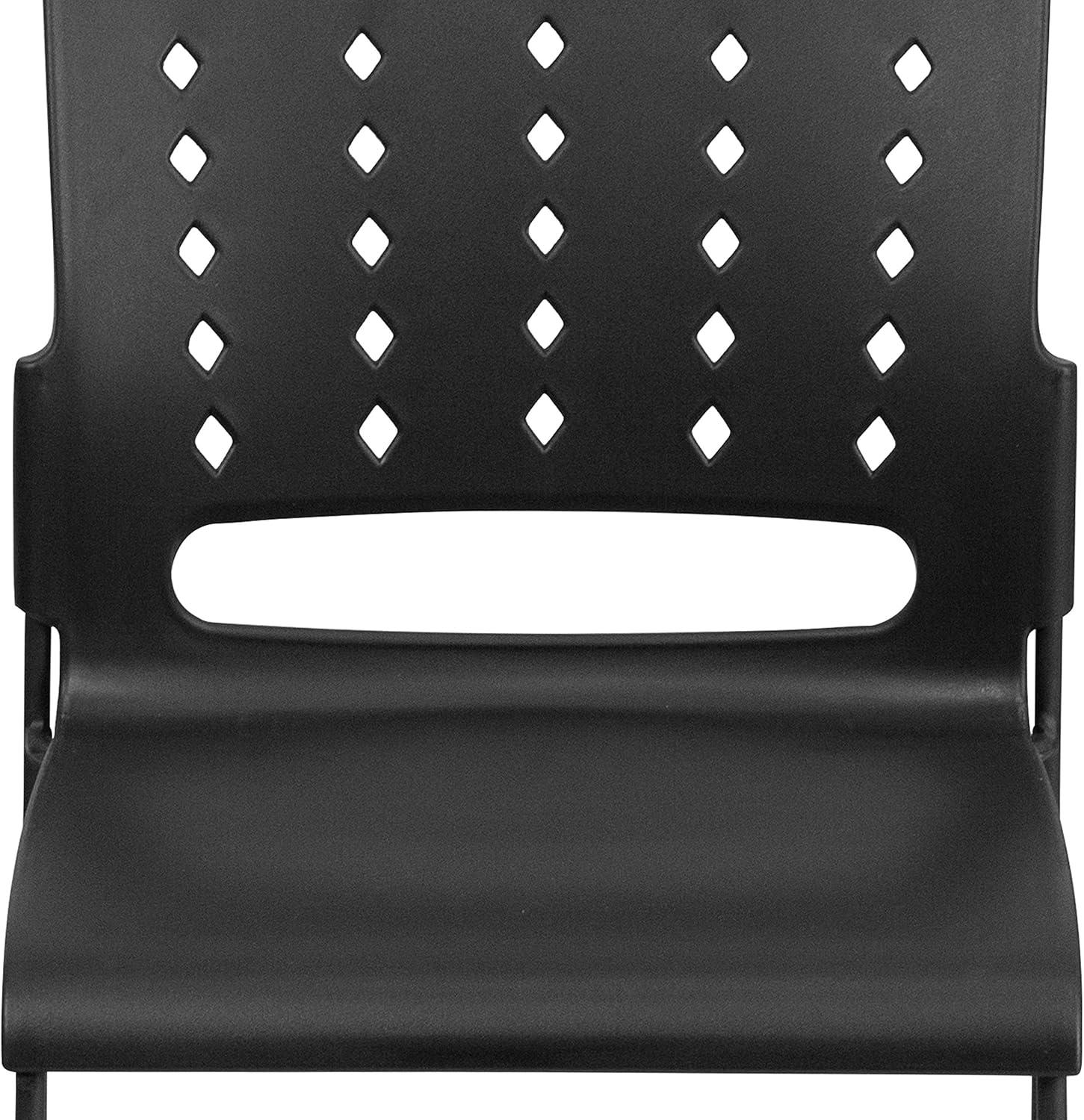 image:imageFlash Furniture HERCULES Series 881 lb Capacity Yellow Sled Base Stack Chair with AirVent BackBlack