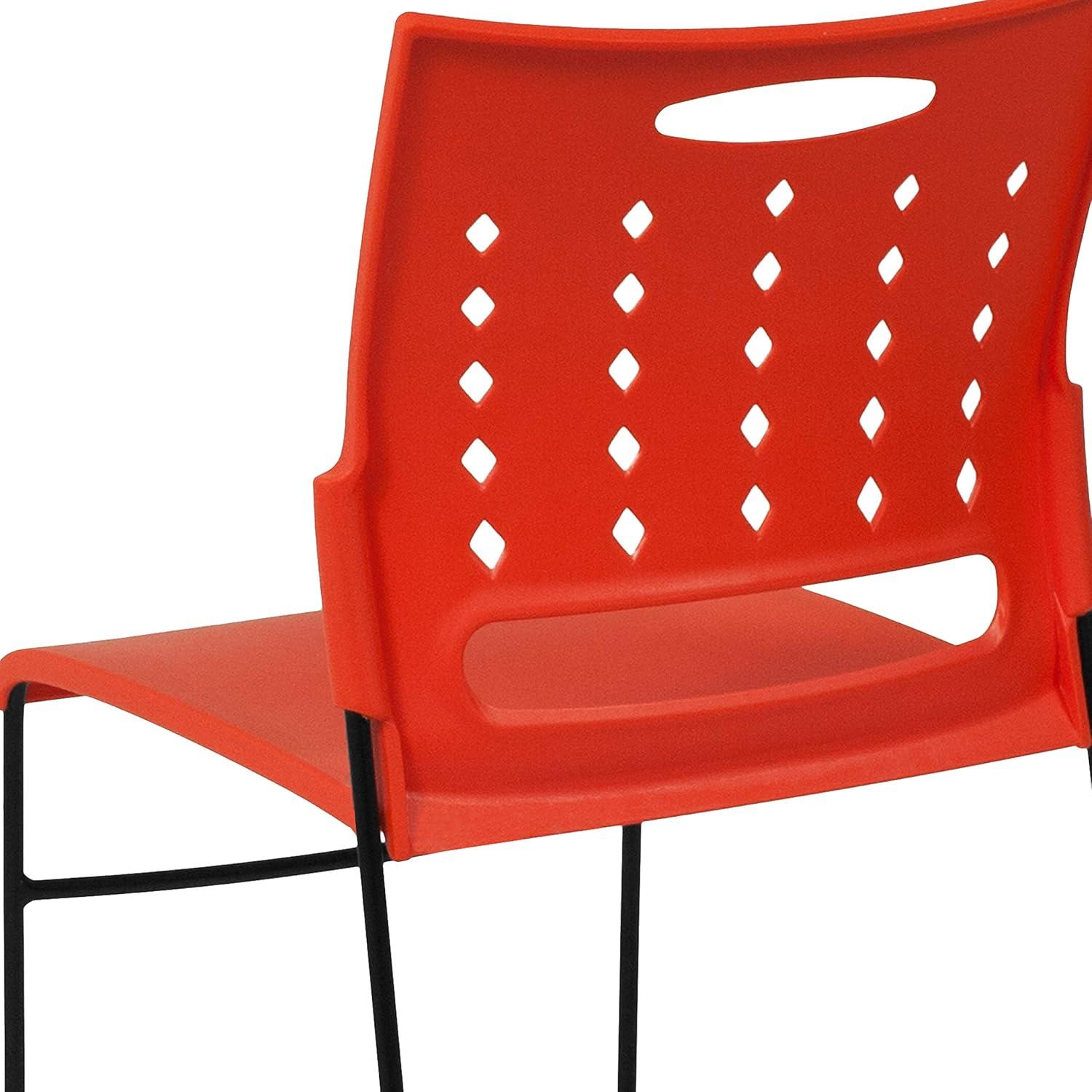 image:imageFlash Furniture HERCULES Series 881 lb Capacity Yellow Sled Base Stack Chair with AirVent BackOrange