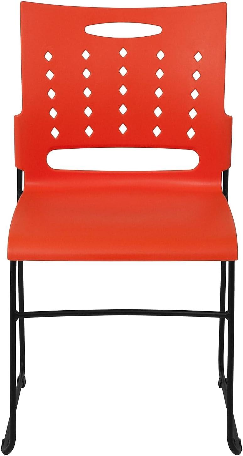 image:imageFlash Furniture HERCULES Series 881 lb Capacity Yellow Sled Base Stack Chair with AirVent BackOrange