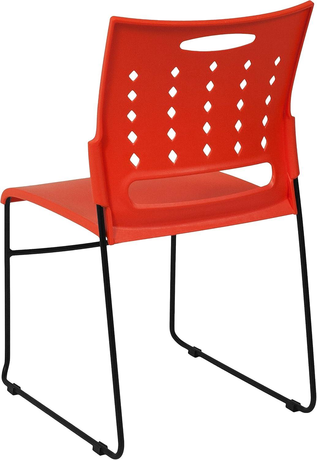 image:imageFlash Furniture HERCULES Series 881 lb Capacity Yellow Sled Base Stack Chair with AirVent BackOrange