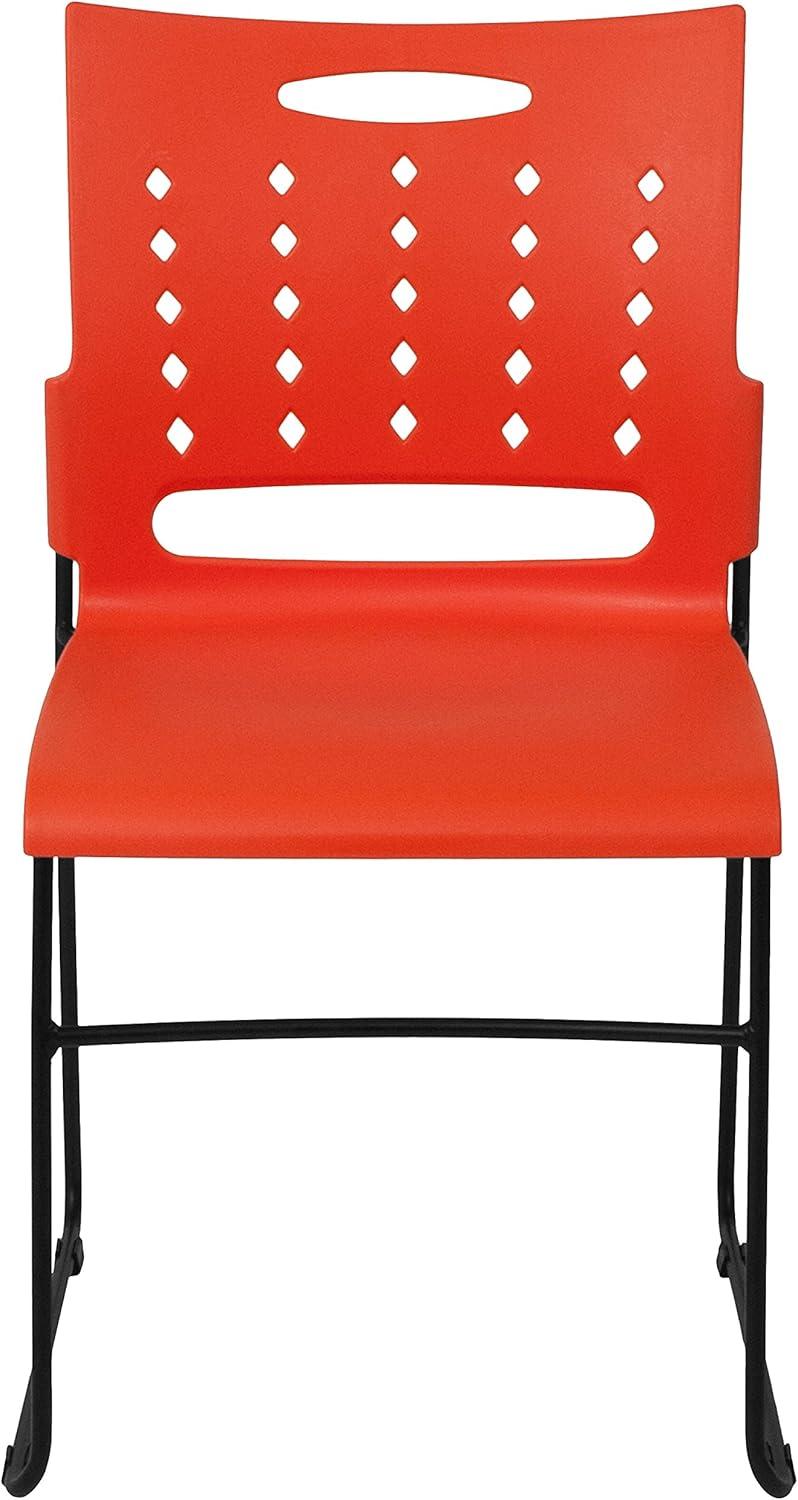 image:imageFlash Furniture HERCULES Series 881 lb Capacity Yellow Sled Base Stack Chair with AirVent BackOrange