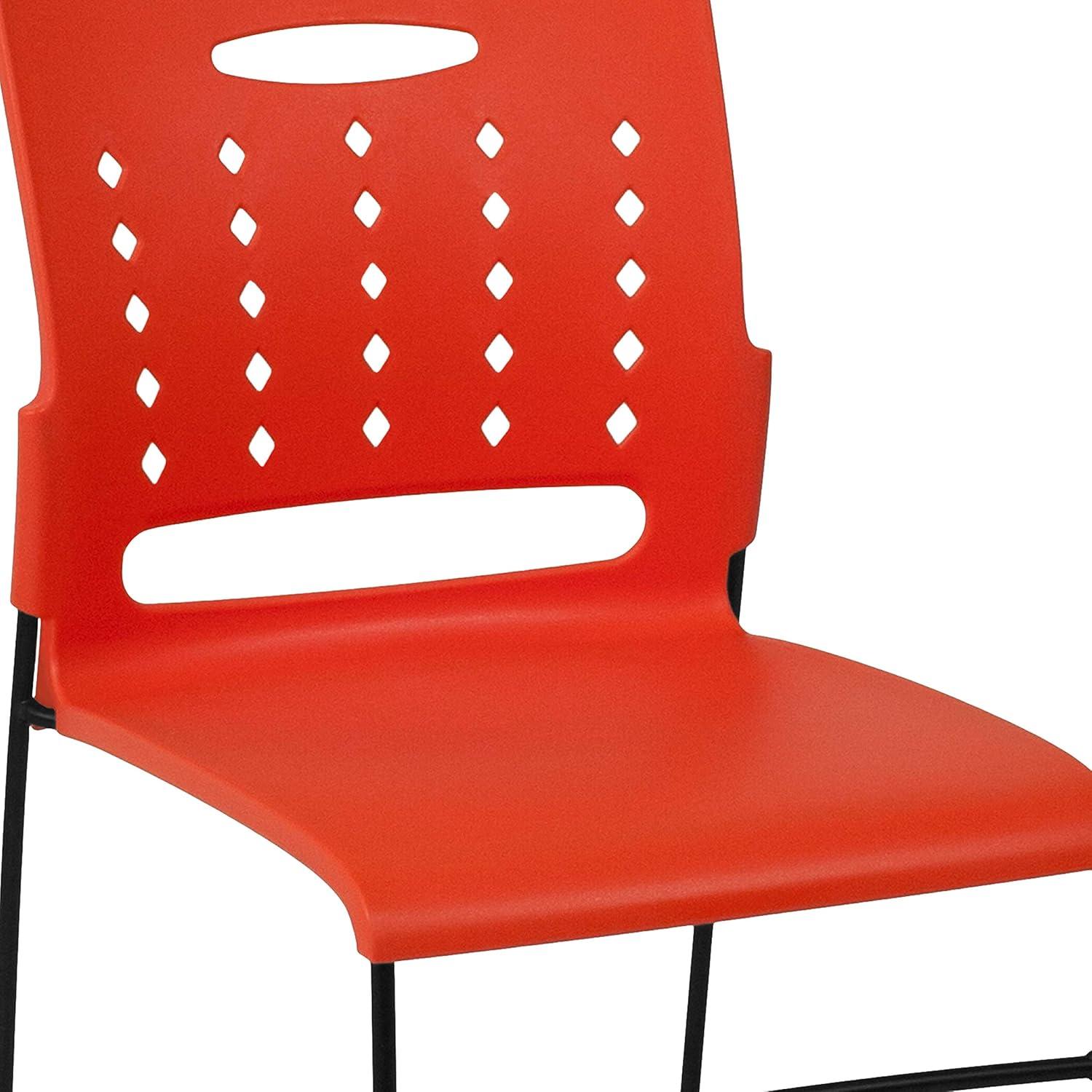 image:imageFlash Furniture HERCULES Series 881 lb Capacity Yellow Sled Base Stack Chair with AirVent BackOrange