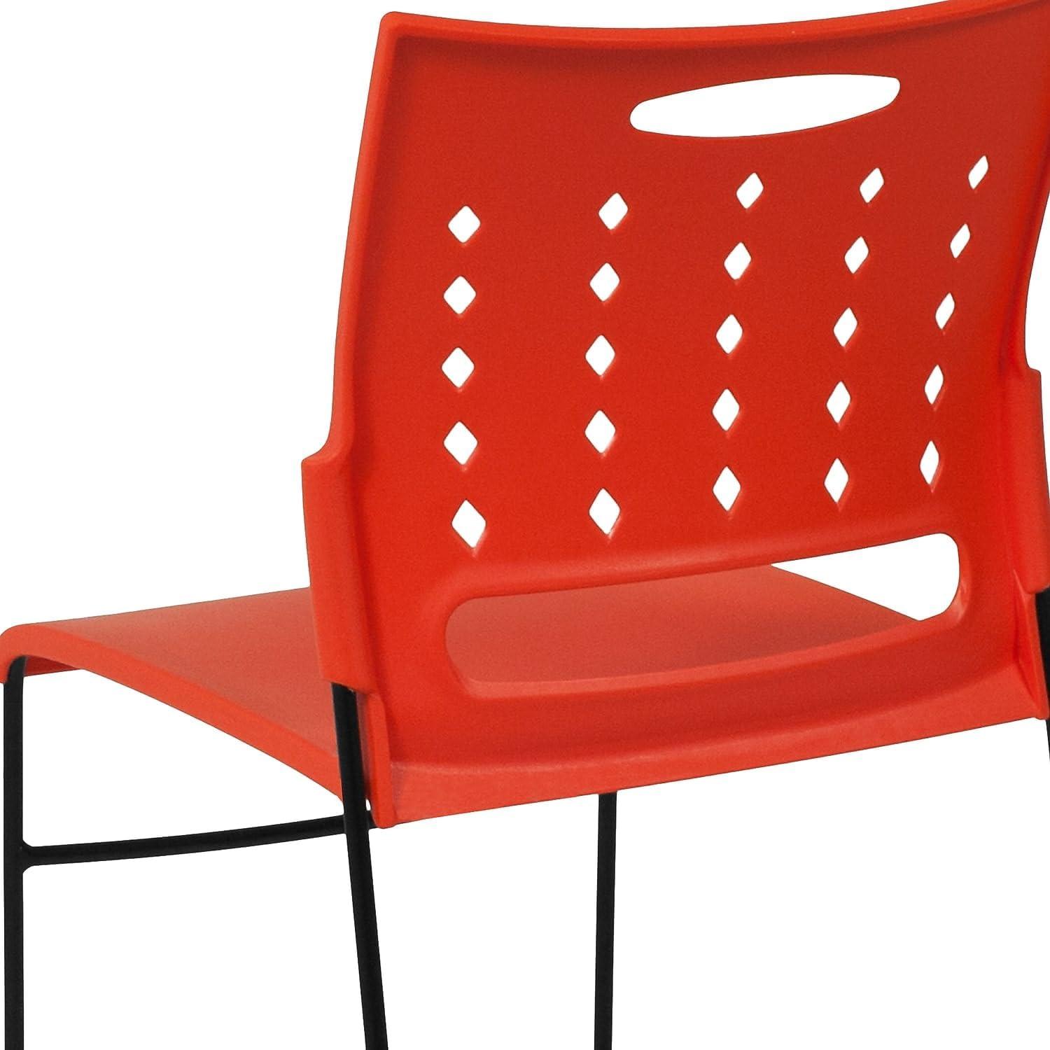 image:imageFlash Furniture HERCULES Series 881 lb Capacity Yellow Sled Base Stack Chair with AirVent BackOrange