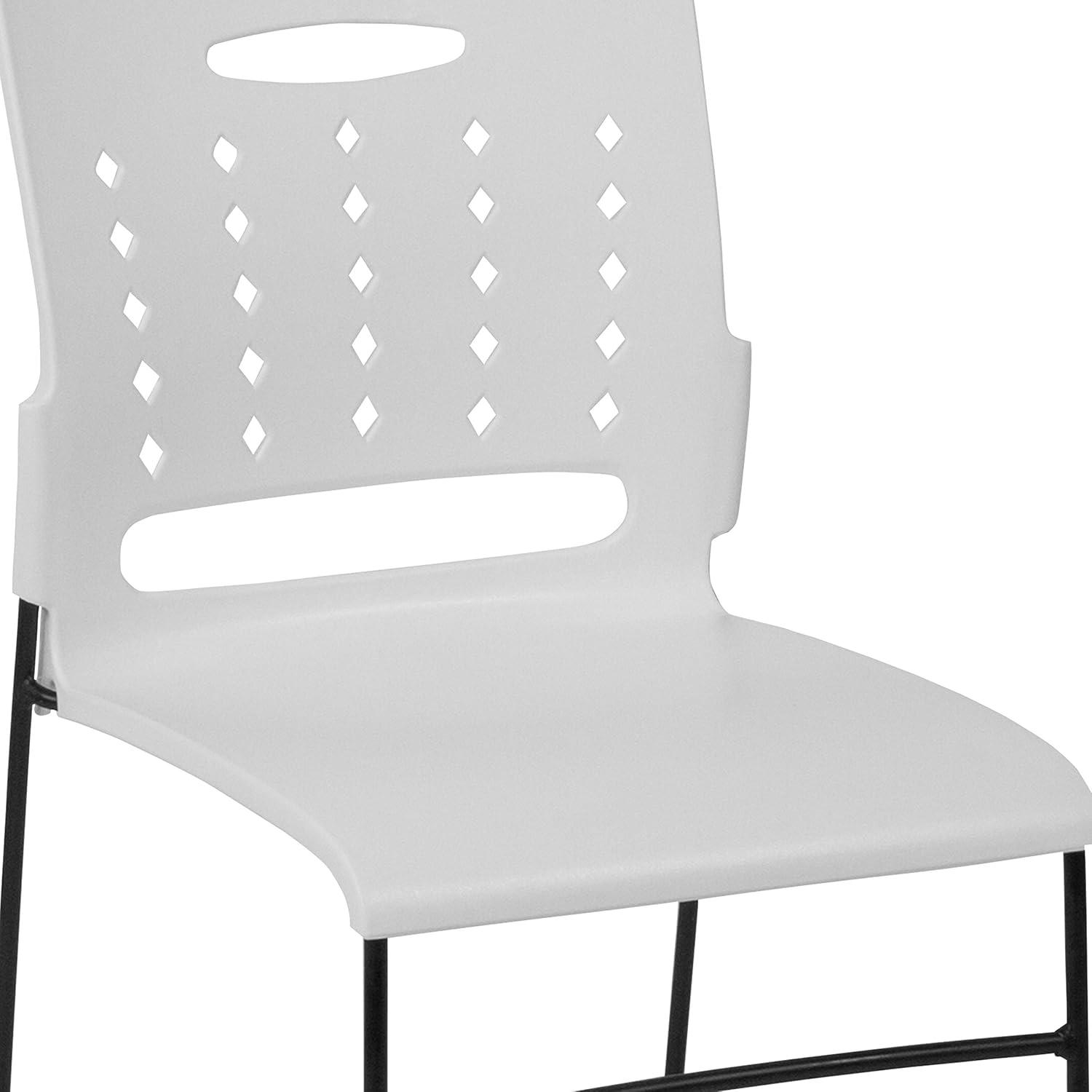 image:imageFlash Furniture HERCULES Series 881 lb Capacity Yellow Sled Base Stack Chair with AirVent BackWhite