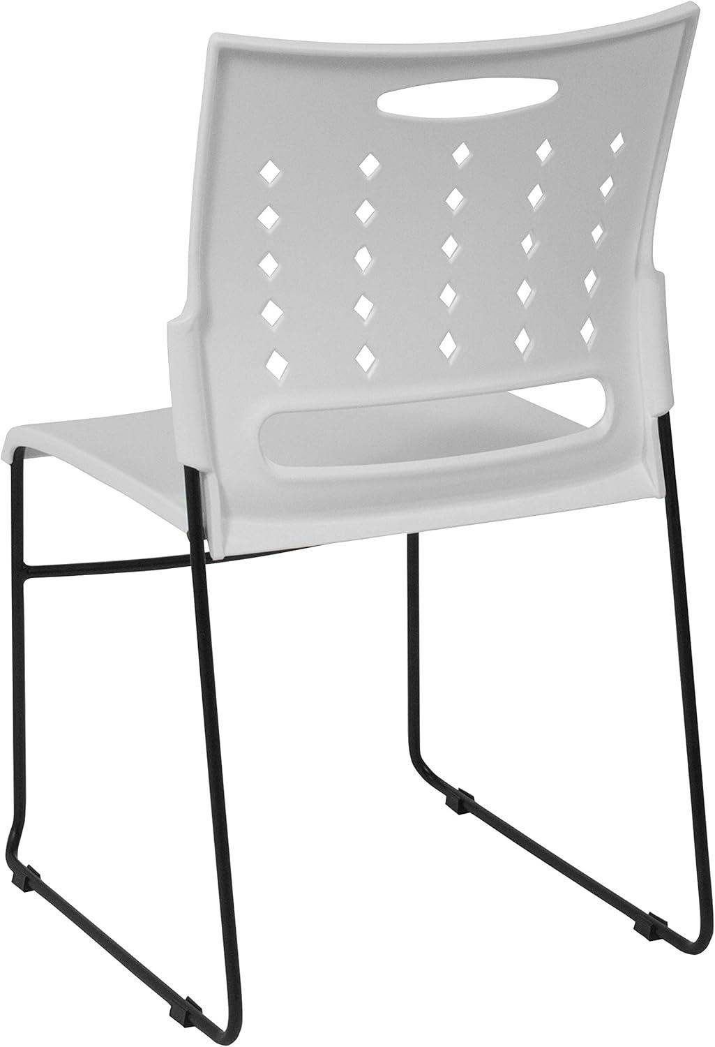 image:imageFlash Furniture HERCULES Series 881 lb Capacity Yellow Sled Base Stack Chair with AirVent BackWhite