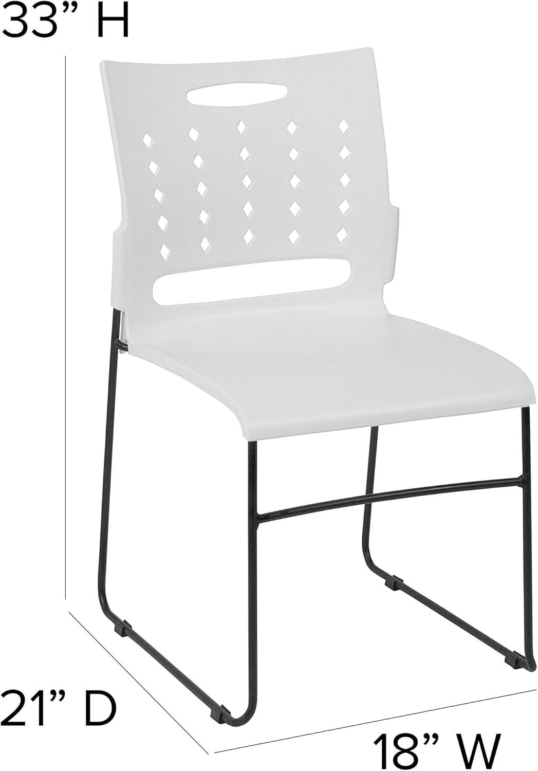 image:imageFlash Furniture HERCULES Series 881 lb Capacity Yellow Sled Base Stack Chair with AirVent BackWhite