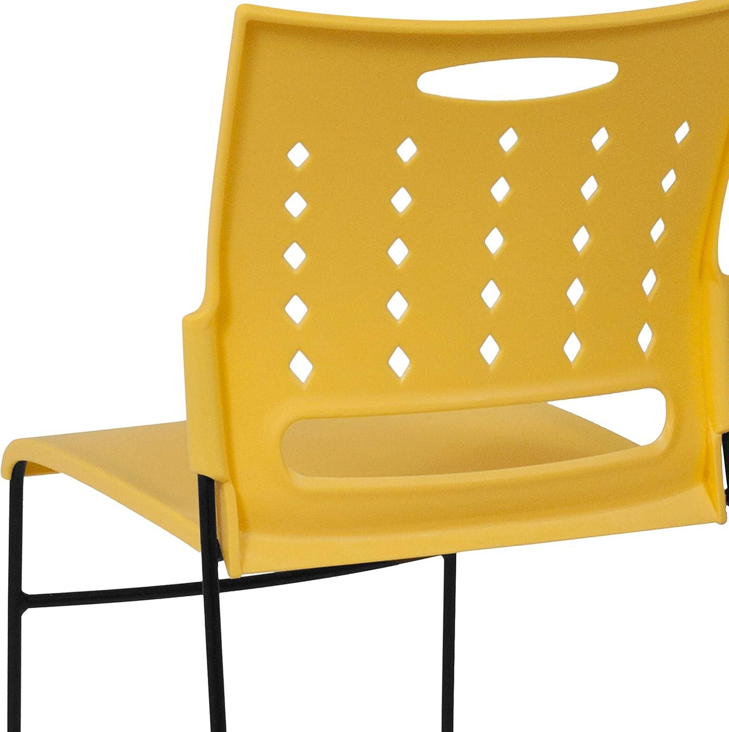 image:imageFlash Furniture HERCULES Series 881 lb Capacity Yellow Sled Base Stack Chair with AirVent BackYellow