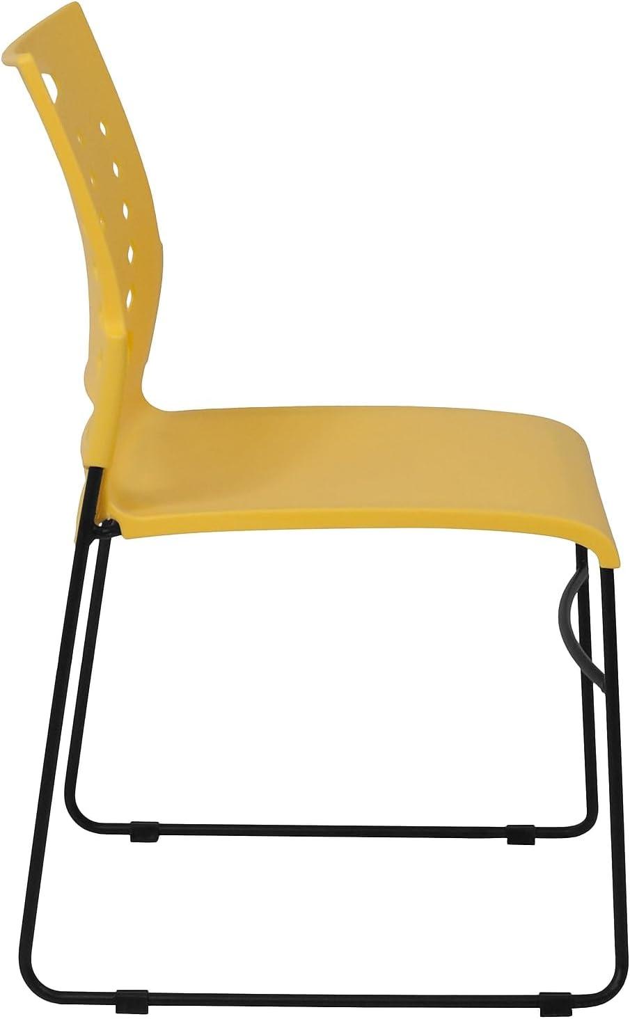 image:imageFlash Furniture HERCULES Series 881 lb Capacity Yellow Sled Base Stack Chair with AirVent BackYellow