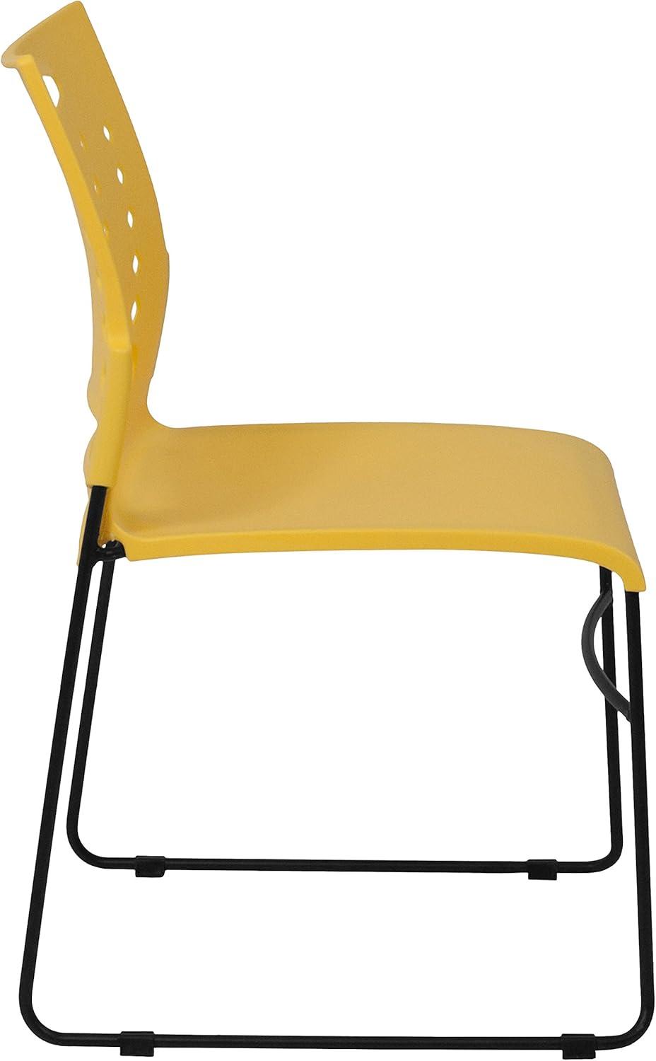 image:imageFlash Furniture HERCULES Series 881 lb Capacity Yellow Sled Base Stack Chair with AirVent BackYellow