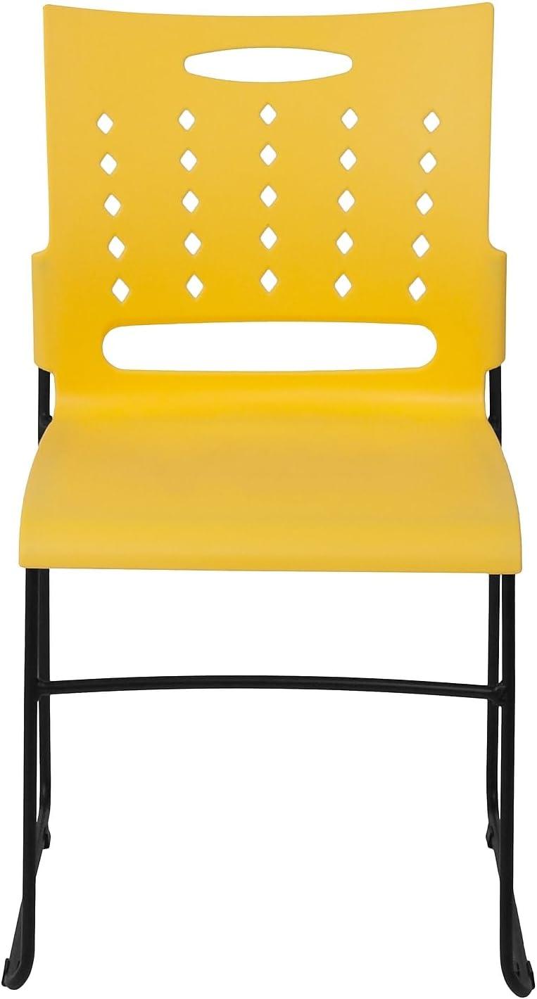 image:imageFlash Furniture HERCULES Series 881 lb Capacity Yellow Sled Base Stack Chair with AirVent BackYellow
