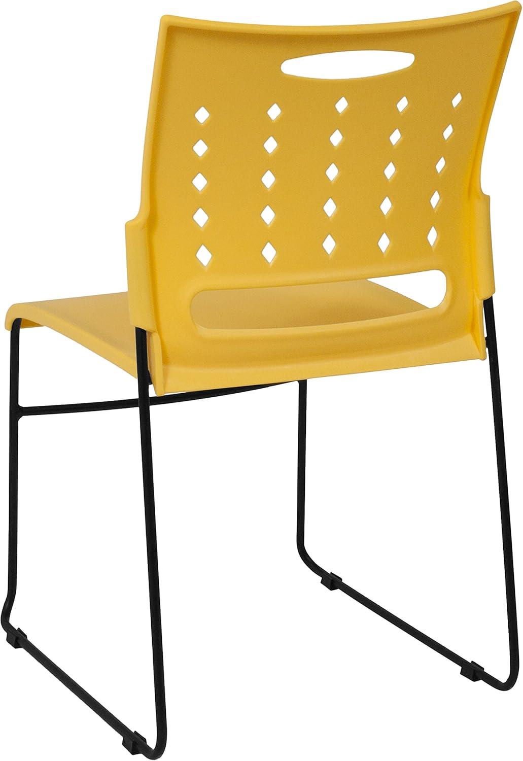 image:imageFlash Furniture HERCULES Series 881 lb Capacity Yellow Sled Base Stack Chair with AirVent BackYellow