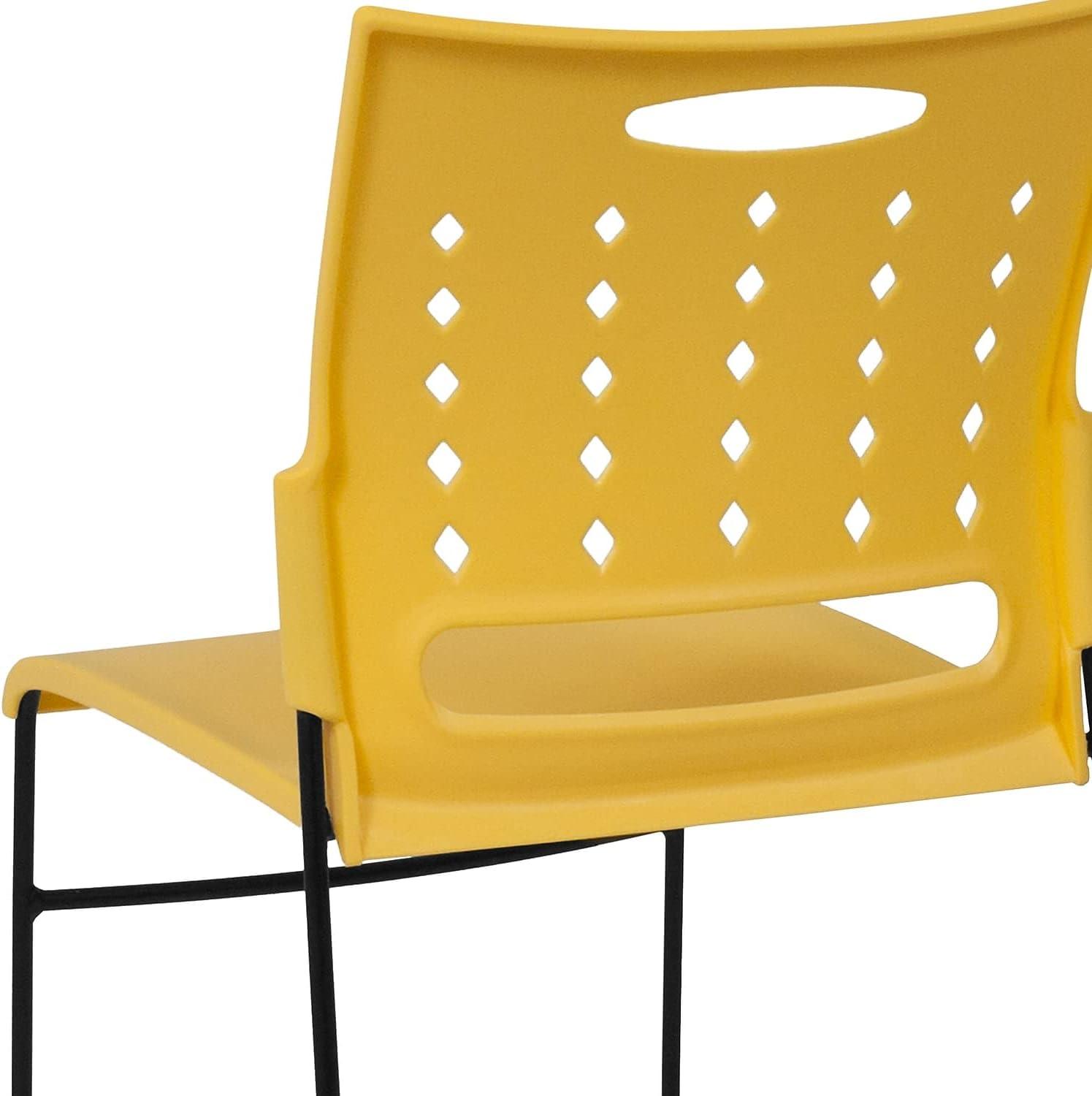 image:imageFlash Furniture HERCULES Series 881 lb Capacity Yellow Sled Base Stack Chair with AirVent BackYellow