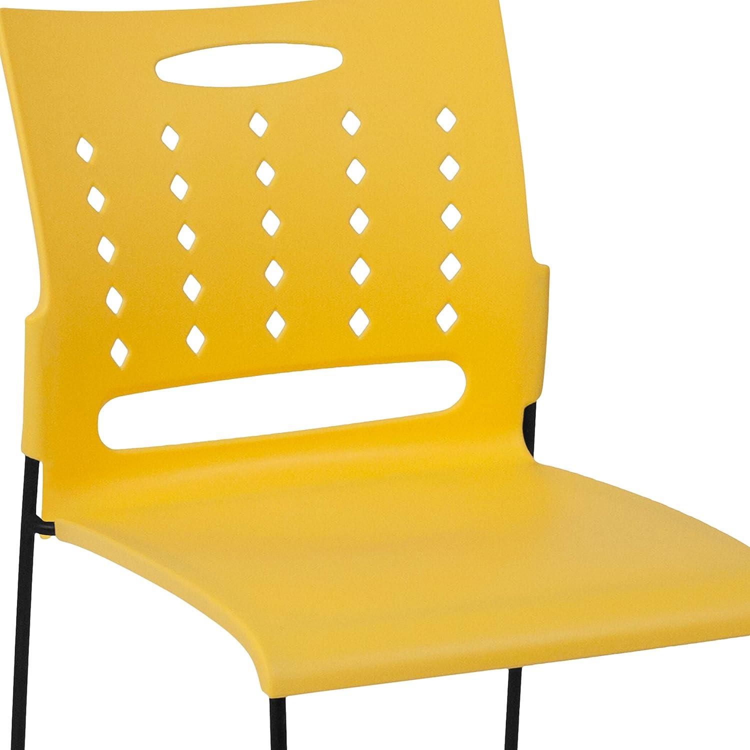 image:imageFlash Furniture HERCULES Series 881 lb Capacity Yellow Sled Base Stack Chair with AirVent BackYellow