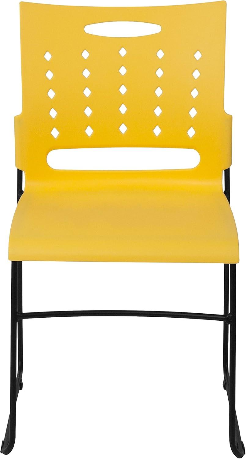 image:imageFlash Furniture HERCULES Series 881 lb Capacity Yellow Sled Base Stack Chair with AirVent BackYellow