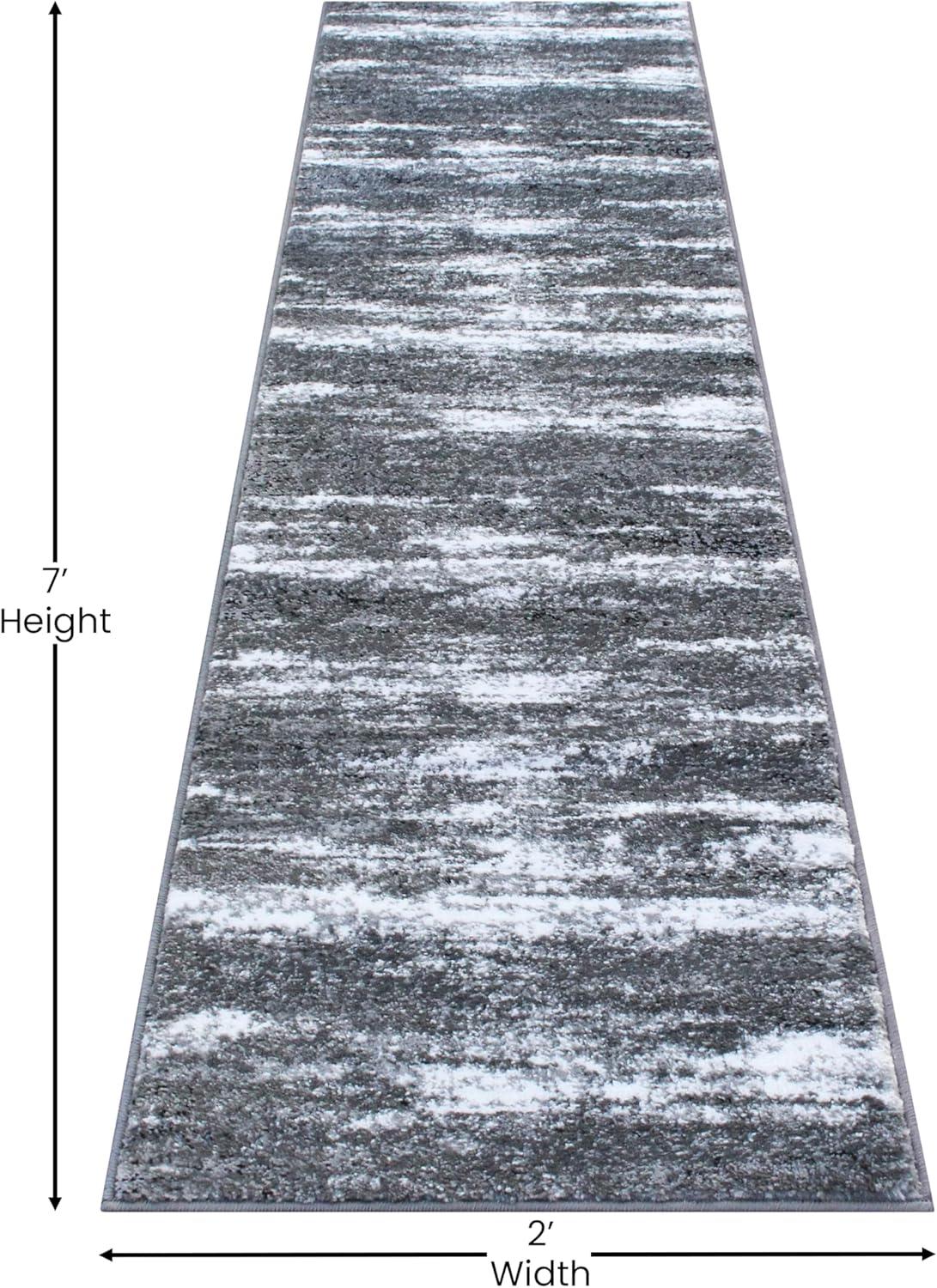 image:imageFlash Furniture Marian Collection Area Rug Distressed Turquoise Olefin Rug with Jute Backing 3 x 16 Entryway Living Room BedroomGrey