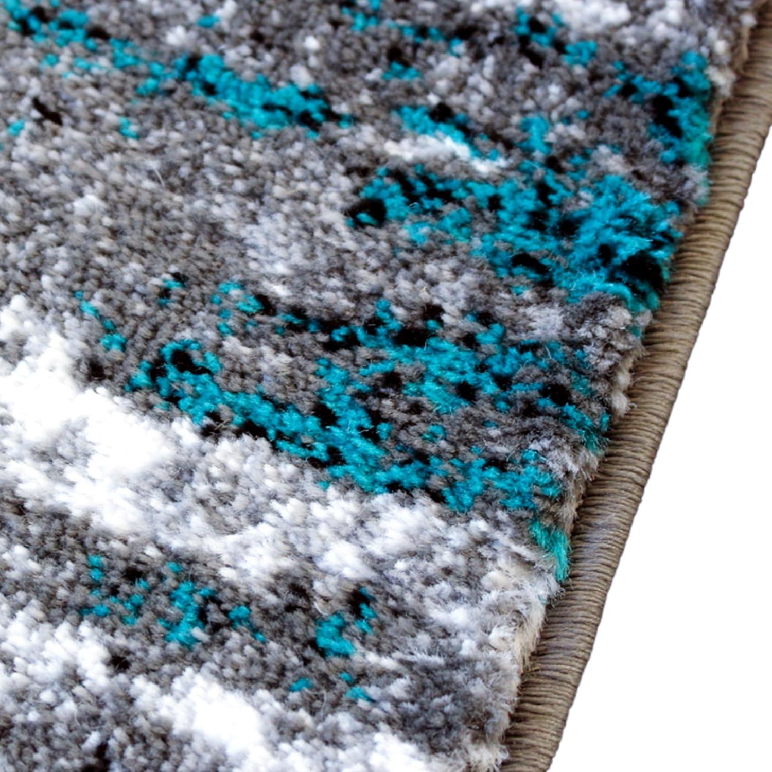 image:imageFlash Furniture Marian Collection Area Rug Distressed Turquoise Olefin Rug with Jute Backing 3 x 16 Entryway Living Room BedroomTurquoise