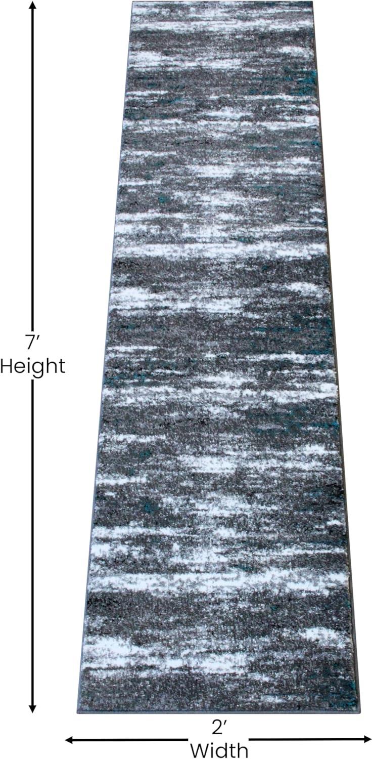 image:imageFlash Furniture Marian Collection Area Rug Distressed Turquoise Olefin Rug with Jute Backing 3 x 16 Entryway Living Room BedroomTurquoise