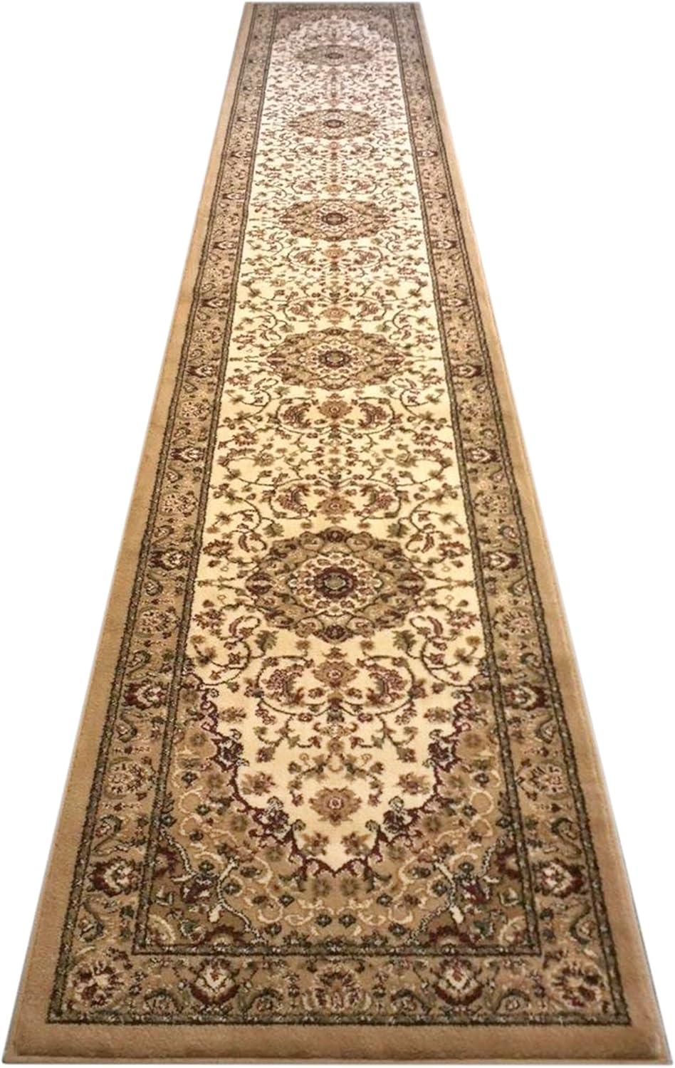 image:imageFlash Furniture Mersin Collection Persian Style Area Rug Olefin Black NonShedding Fibers 4 x 4 Octagon Jute Backing Hallway Entryway Bedroom Living RoomIvory