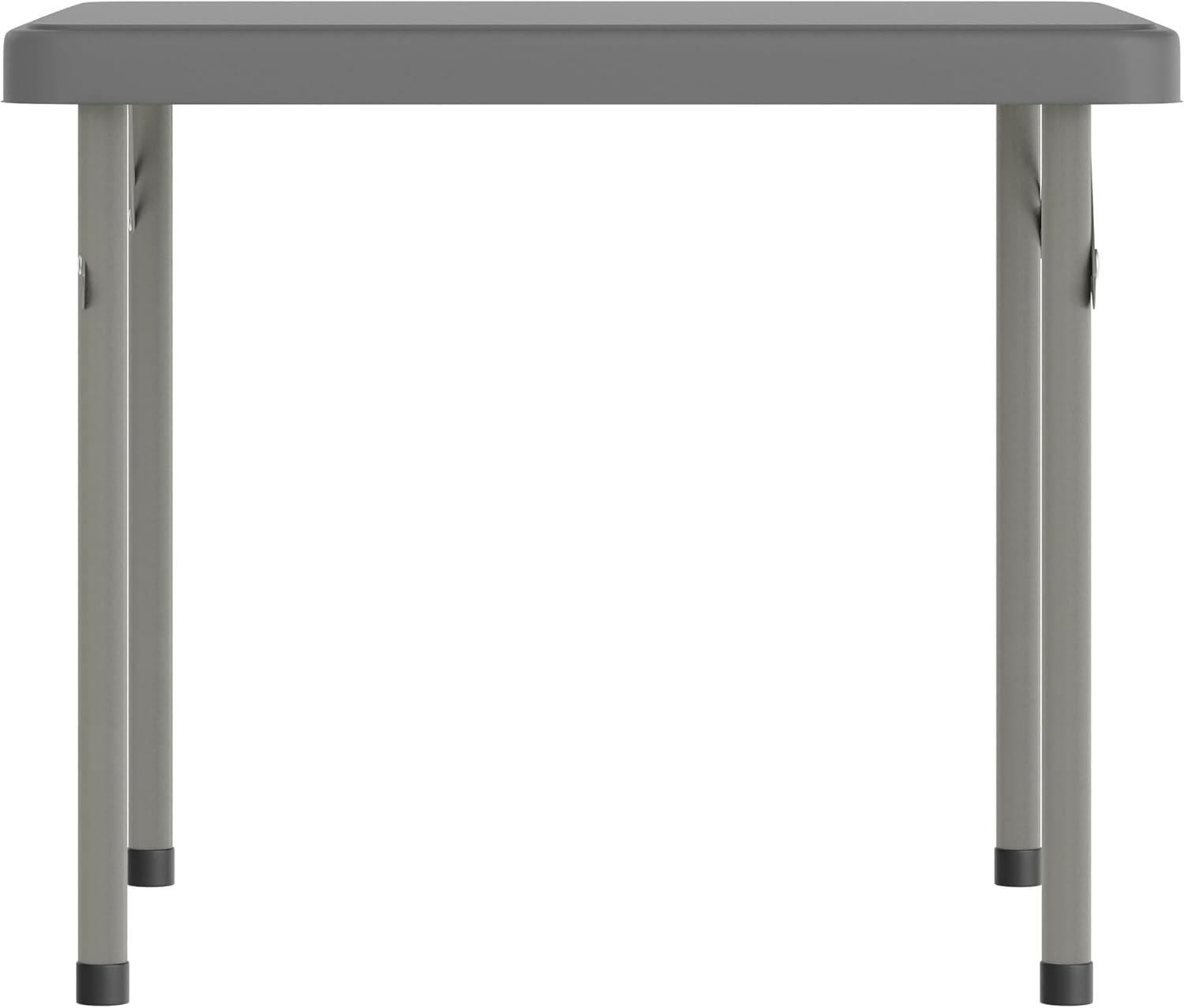 image:imageFlash Furniture Paige 24x24 Kids Folding Table with Locking Legs Commercial Grade Table Recommended for Ages 24 in Granite WhiteGranite Gray