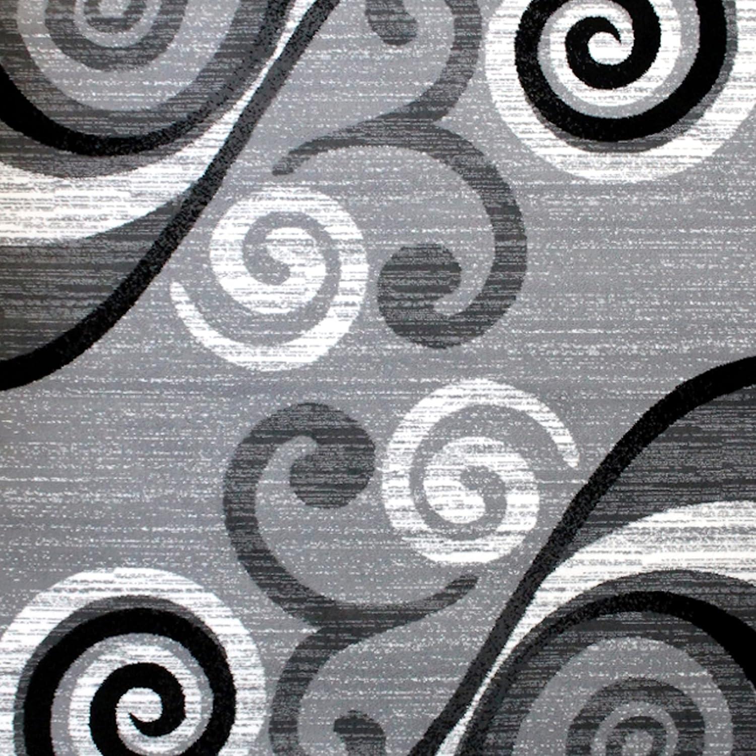 image:imageFlash Furniture Valli Collection Area Rug High Pile Purple Olefin Rug 2 x 7 Area Rug Jute Backing Hallway Entryway Bedroom Living RoomGrey