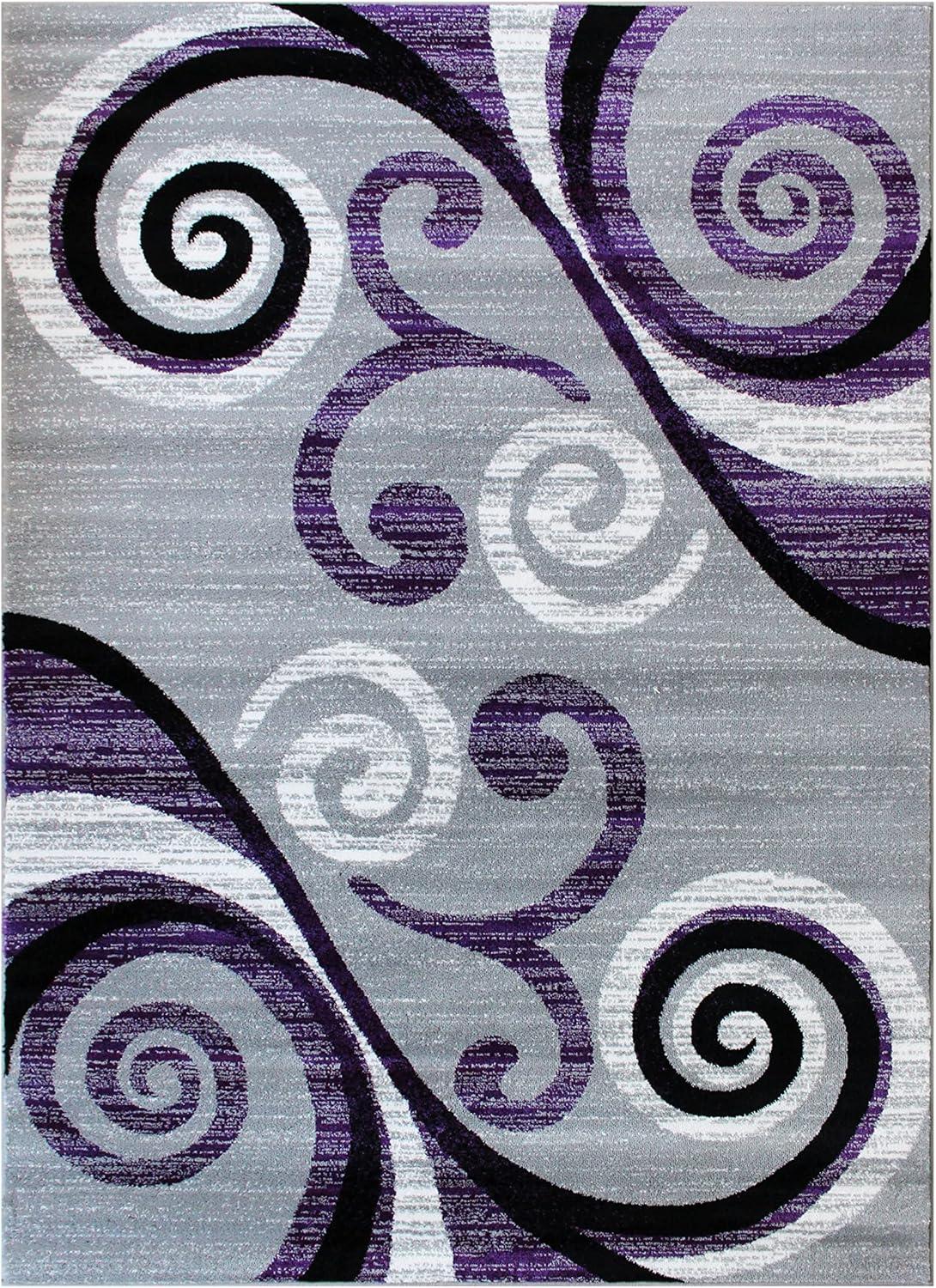 image:imageFlash Furniture Valli Collection Area Rug High Pile Purple Olefin Rug 2 x 7 Area Rug Jute Backing Hallway Entryway Bedroom Living RoomPurple