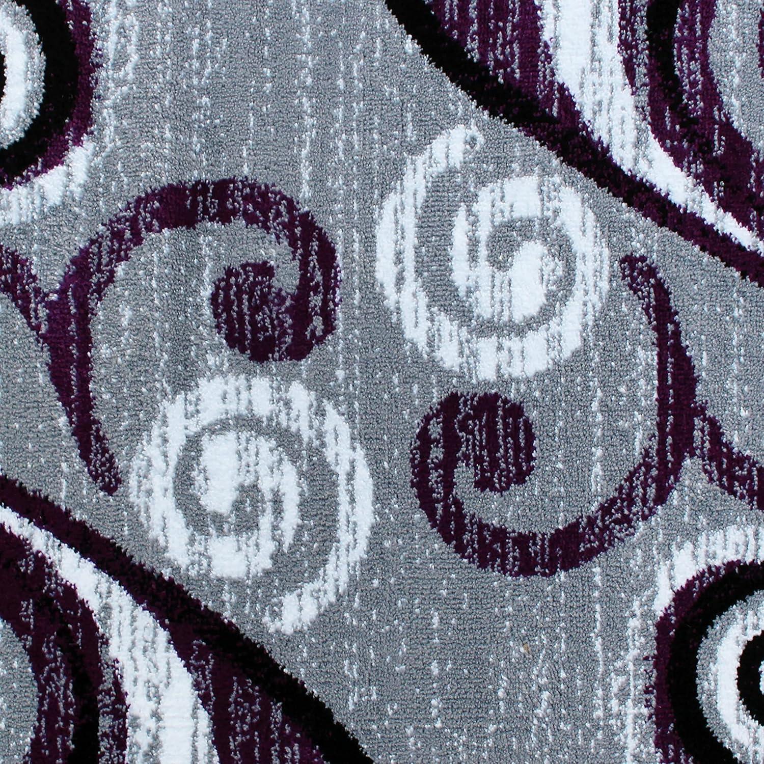 image:imageFlash Furniture Valli Collection Area Rug High Pile Purple Olefin Rug 2 x 7 Area Rug Jute Backing Hallway Entryway Bedroom Living RoomPurple