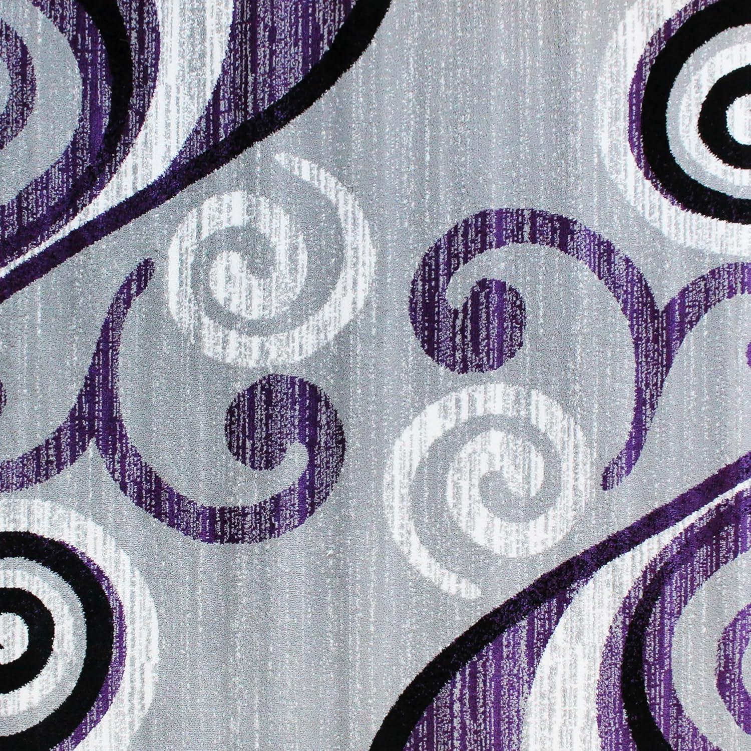 image:imageFlash Furniture Valli Collection Area Rug High Pile Purple Olefin Rug 2 x 7 Area Rug Jute Backing Hallway Entryway Bedroom Living RoomPurple