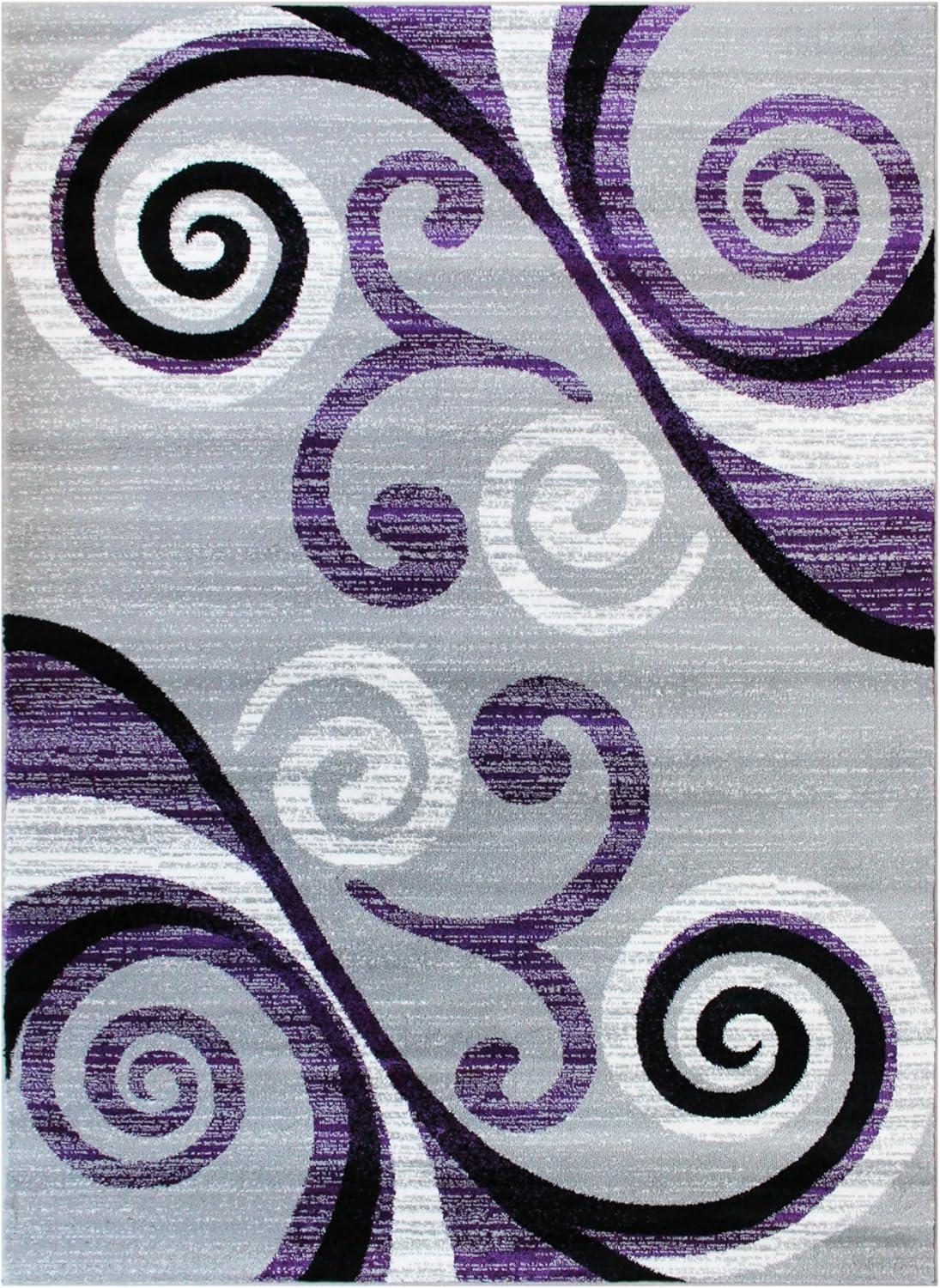 image:imageFlash Furniture Valli Collection Area Rug High Pile Purple Olefin Rug 2 x 7 Area Rug Jute Backing Hallway Entryway Bedroom Living RoomPurple