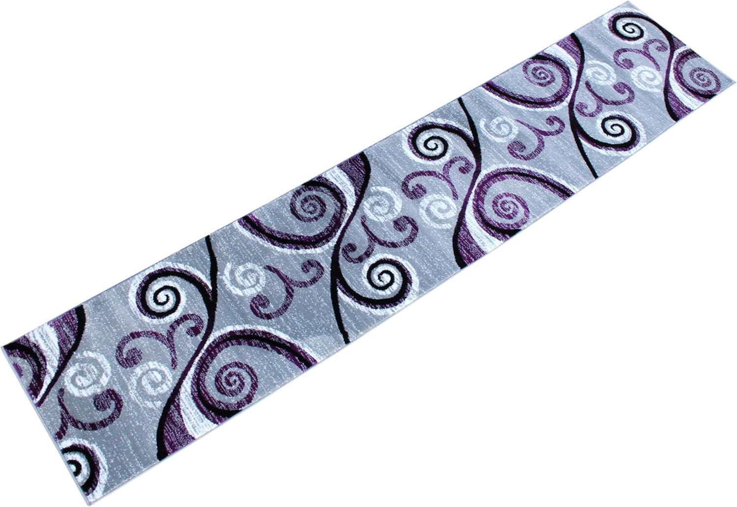 image:imageFlash Furniture Valli Collection Area Rug High Pile Purple Olefin Rug 2 x 7 Area Rug Jute Backing Hallway Entryway Bedroom Living RoomPurple