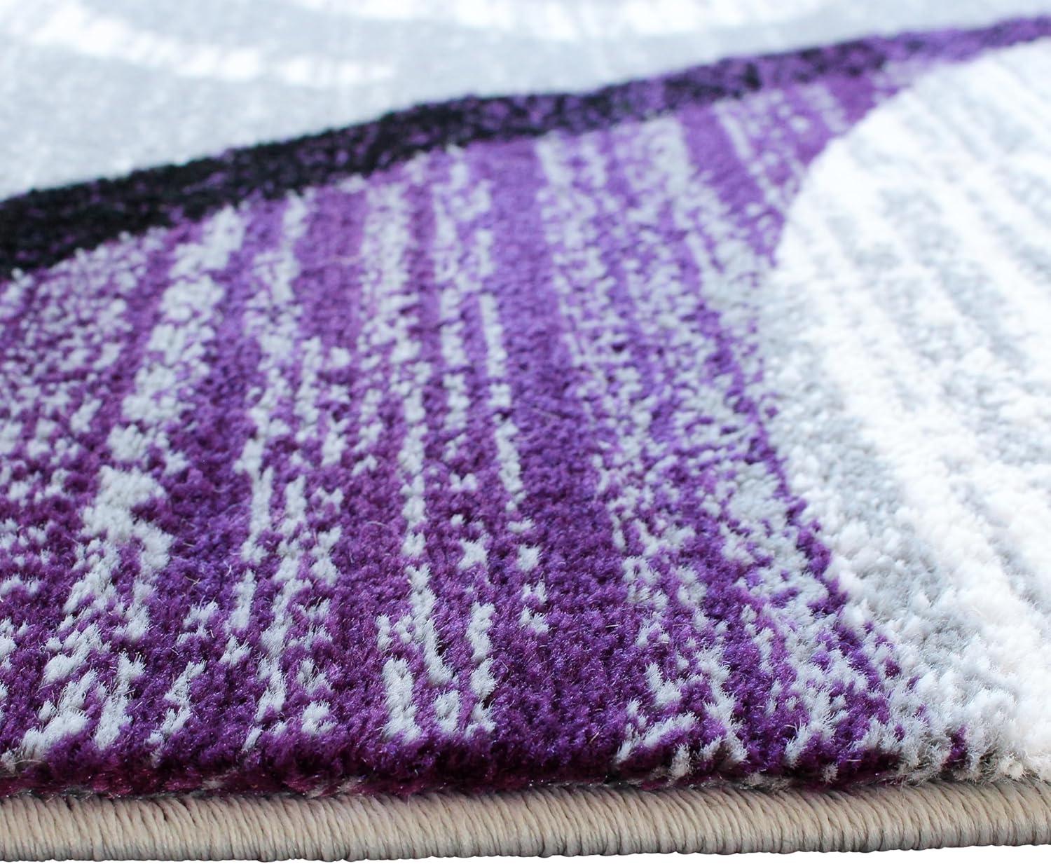 image:imageFlash Furniture Valli Collection Area Rug High Pile Purple Olefin Rug 2 x 7 Area Rug Jute Backing Hallway Entryway Bedroom Living RoomPurple