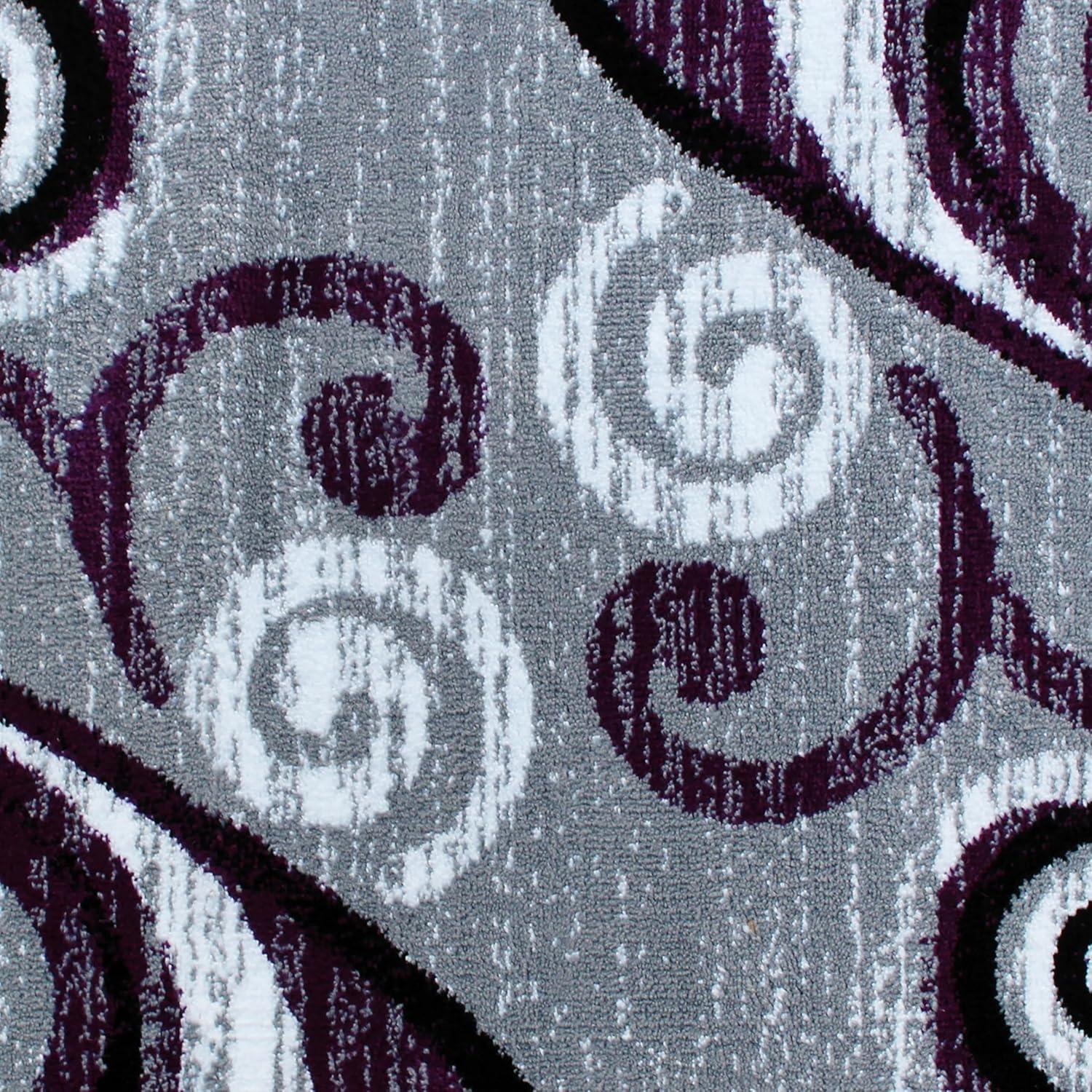 image:imageFlash Furniture Valli Collection Area Rug High Pile Purple Olefin Rug 2 x 7 Area Rug Jute Backing Hallway Entryway Bedroom Living RoomPurple