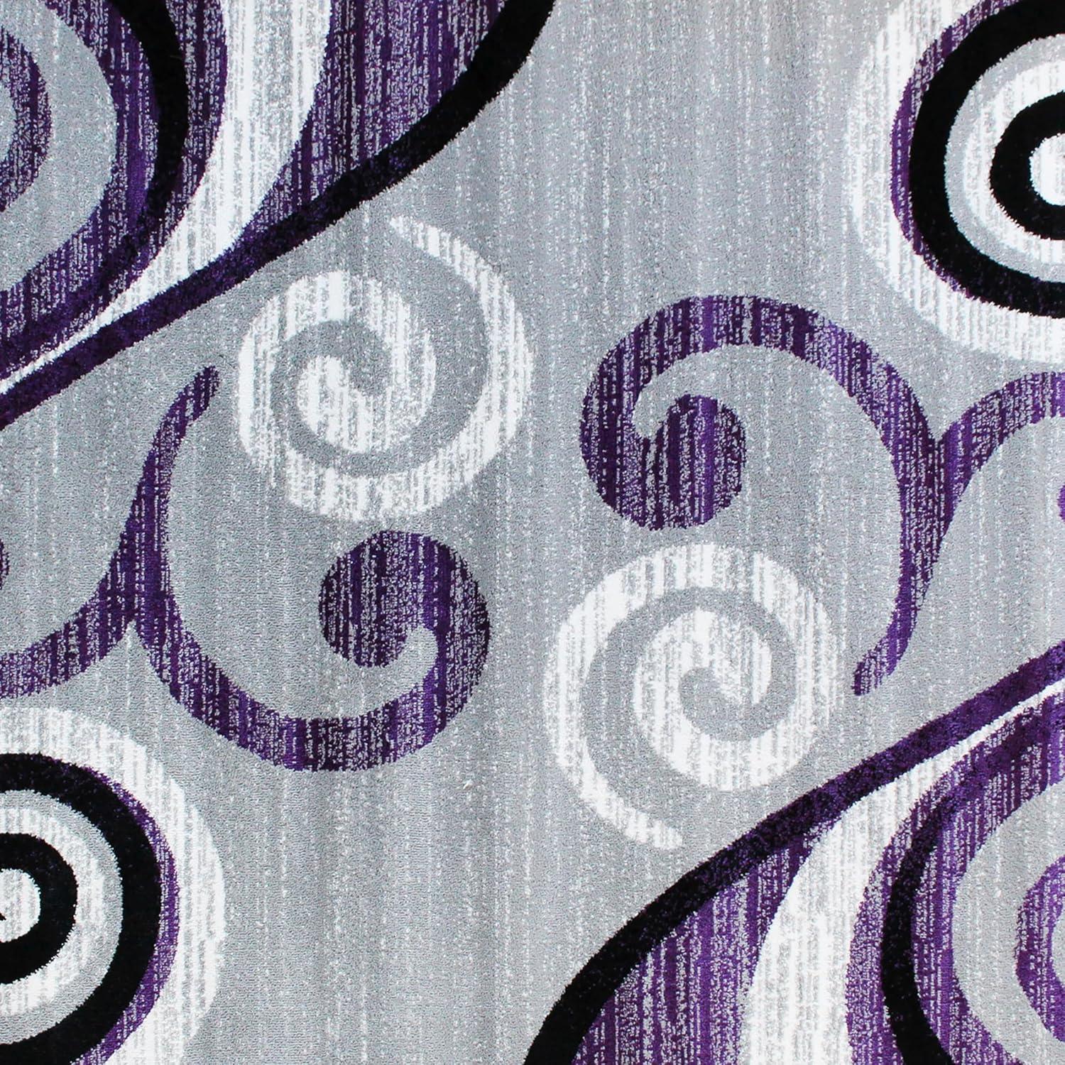 image:imageFlash Furniture Valli Collection Area Rug High Pile Purple Olefin Rug 2 x 7 Area Rug Jute Backing Hallway Entryway Bedroom Living RoomPurple