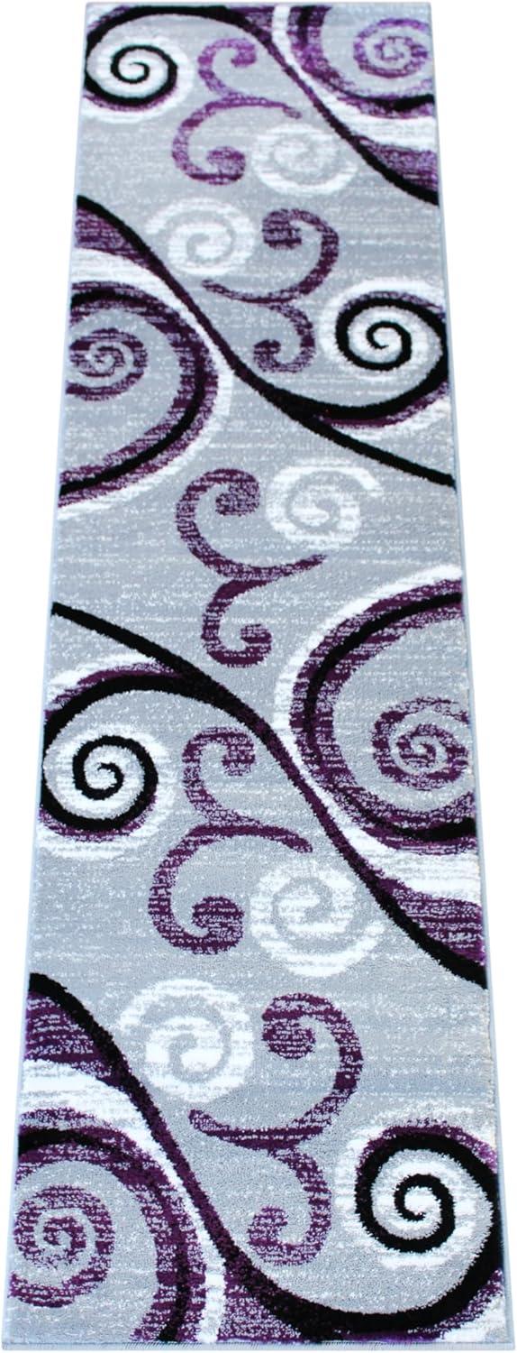 image:imageFlash Furniture Valli Collection Area Rug High Pile Purple Olefin Rug 2 x 7 Area Rug Jute Backing Hallway Entryway Bedroom Living RoomPurple