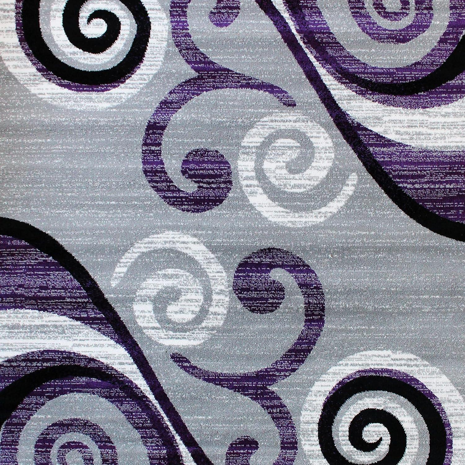 image:imageFlash Furniture Valli Collection Area Rug High Pile Purple Olefin Rug 2 x 7 Area Rug Jute Backing Hallway Entryway Bedroom Living RoomPurple