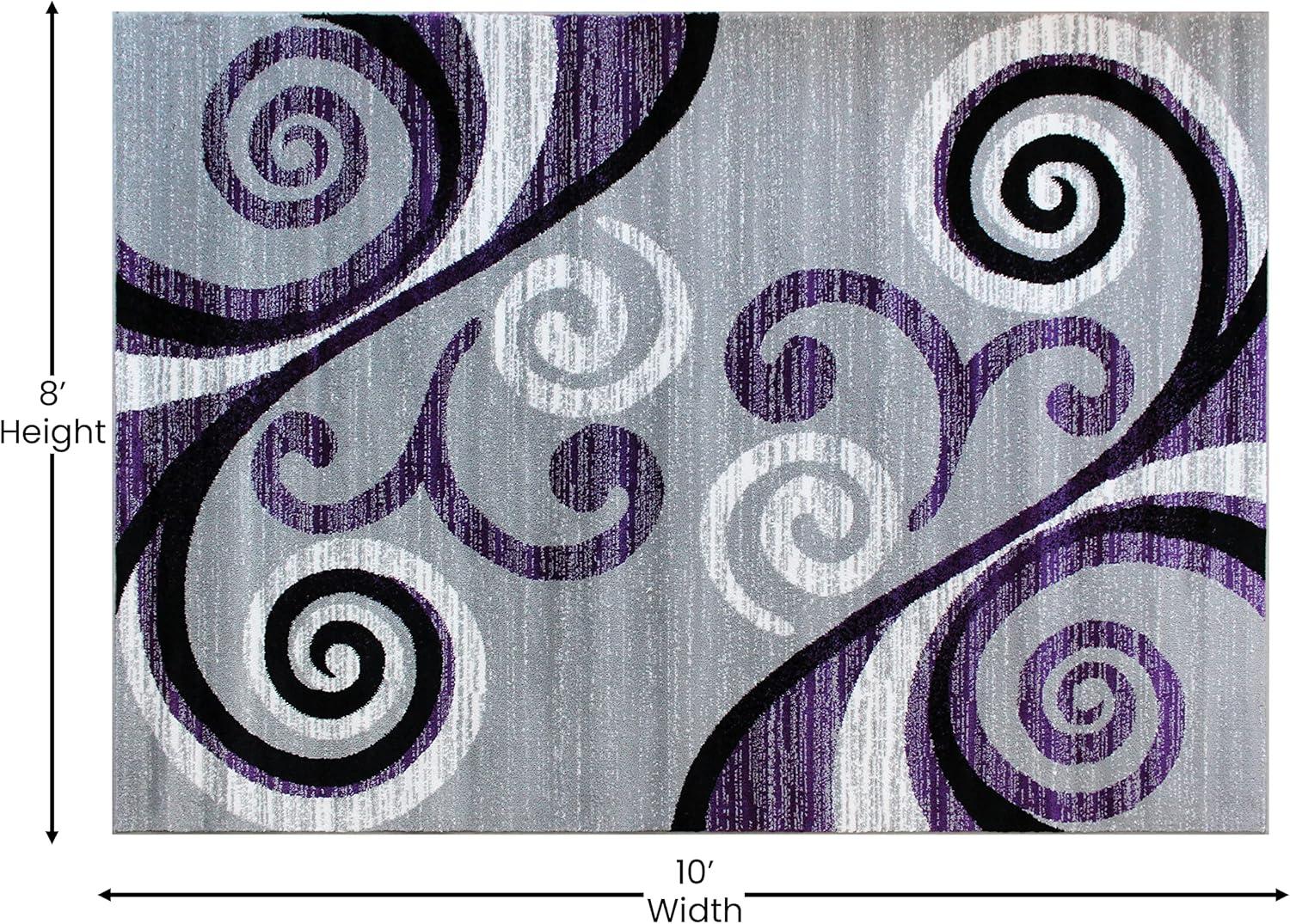 image:imageFlash Furniture Valli Collection Area Rug High Pile Purple Olefin Rug 2 x 7 Area Rug Jute Backing Hallway Entryway Bedroom Living RoomPurple