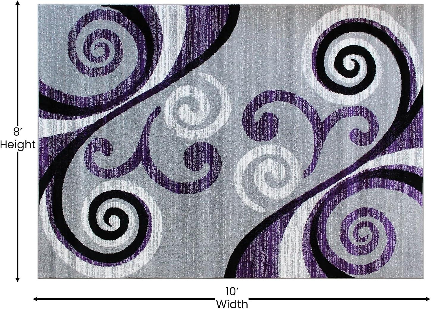 image:imageFlash Furniture Valli Collection Area Rug High Pile Purple Olefin Rug 2 x 7 Area Rug Jute Backing Hallway Entryway Bedroom Living RoomPurple
