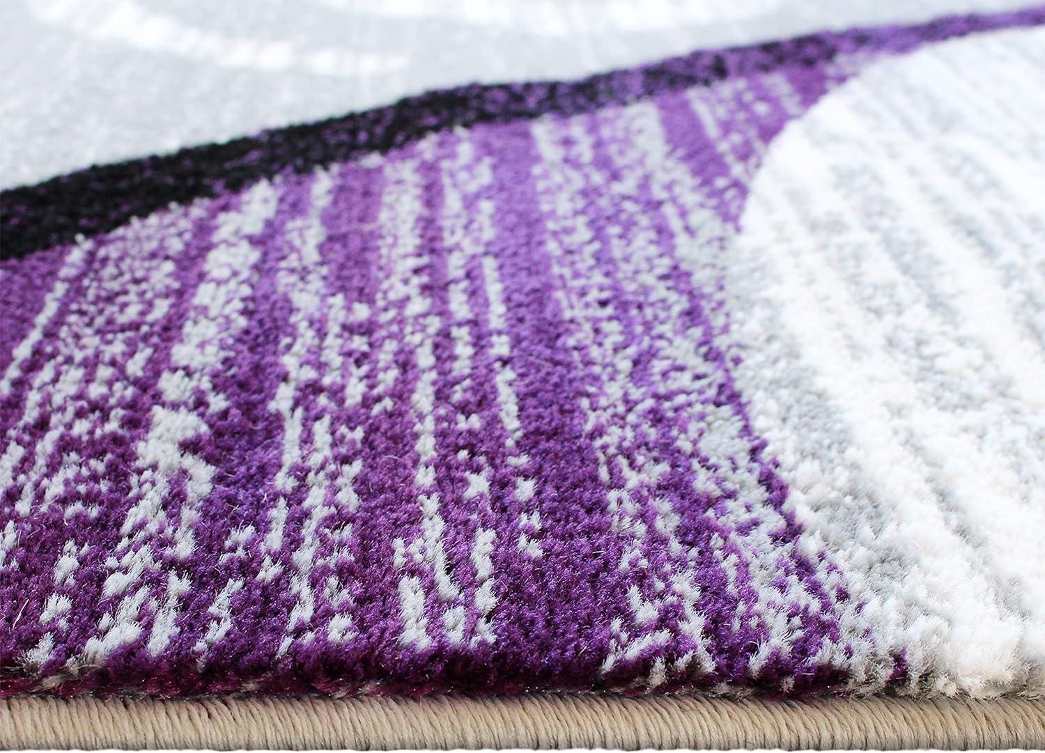 image:imageFlash Furniture Valli Collection Area Rug High Pile Purple Olefin Rug 2 x 7 Area Rug Jute Backing Hallway Entryway Bedroom Living RoomPurple