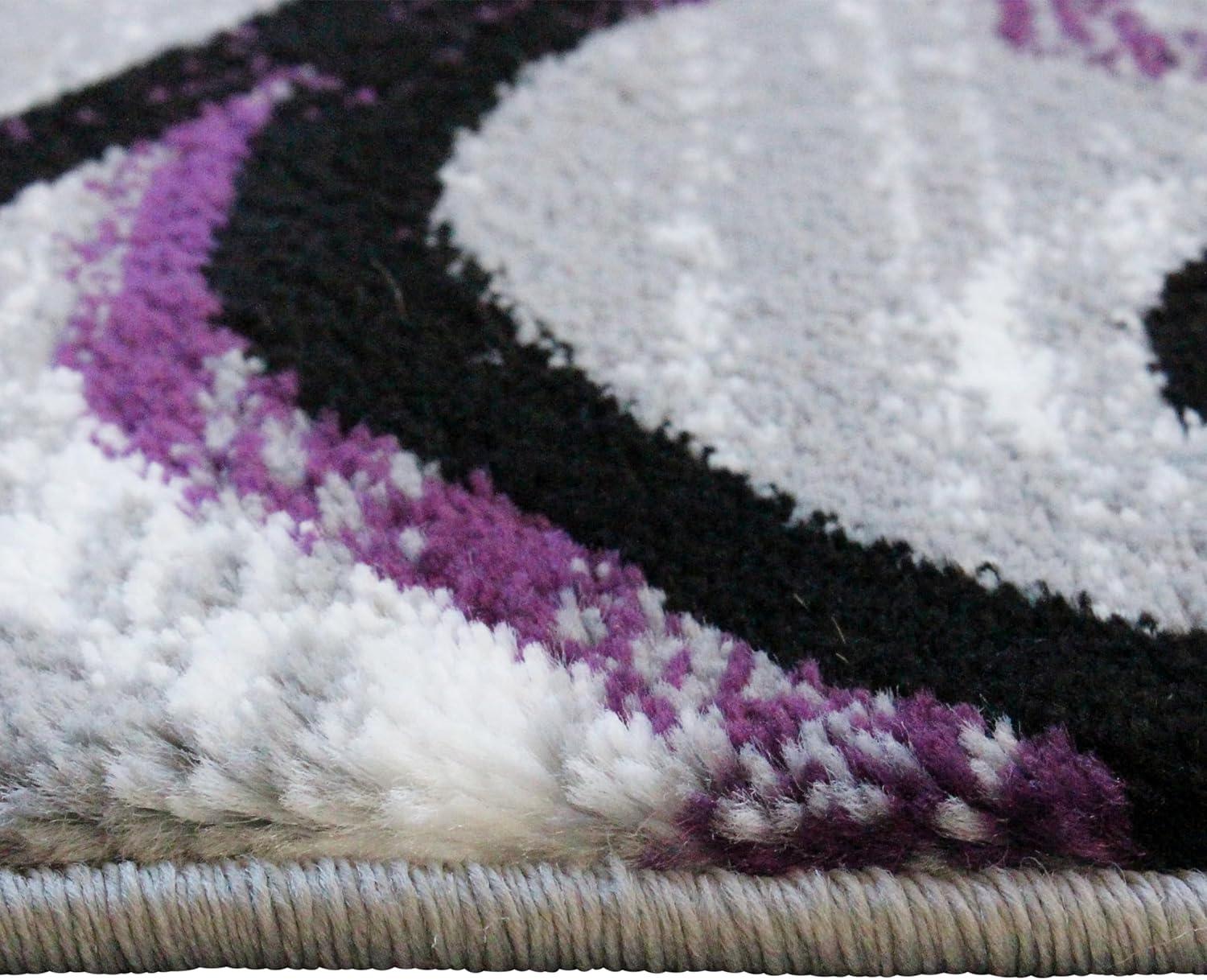 image:imageFlash Furniture Valli Collection Area Rug High Pile Purple Olefin Rug 2 x 7 Area Rug Jute Backing Hallway Entryway Bedroom Living RoomPurple