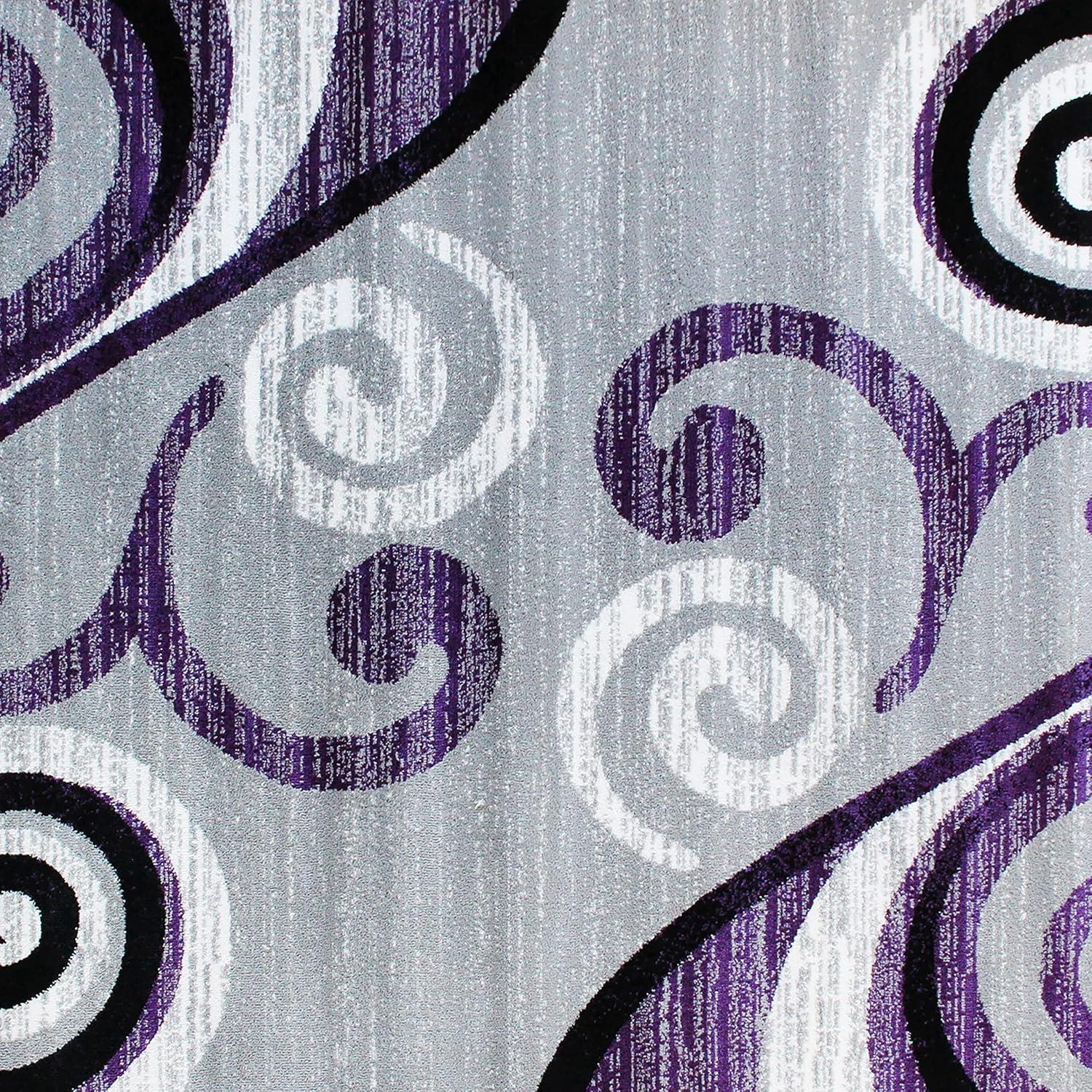 image:imageFlash Furniture Valli Collection Area Rug High Pile Purple Olefin Rug 2 x 7 Area Rug Jute Backing Hallway Entryway Bedroom Living RoomPurple