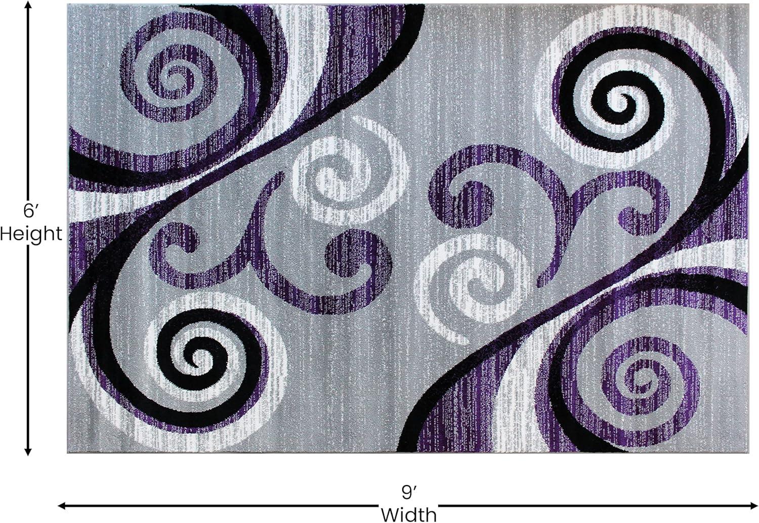 image:imageFlash Furniture Valli Collection Area Rug High Pile Purple Olefin Rug 2 x 7 Area Rug Jute Backing Hallway Entryway Bedroom Living RoomPurple