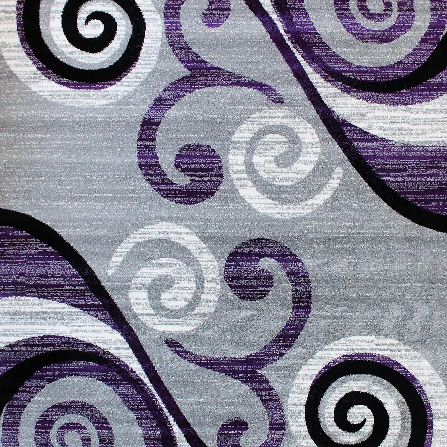 image:imageFlash Furniture Valli Collection Area Rug High Pile Purple Olefin Rug 2 x 7 Area Rug Jute Backing Hallway Entryway Bedroom Living RoomPurple