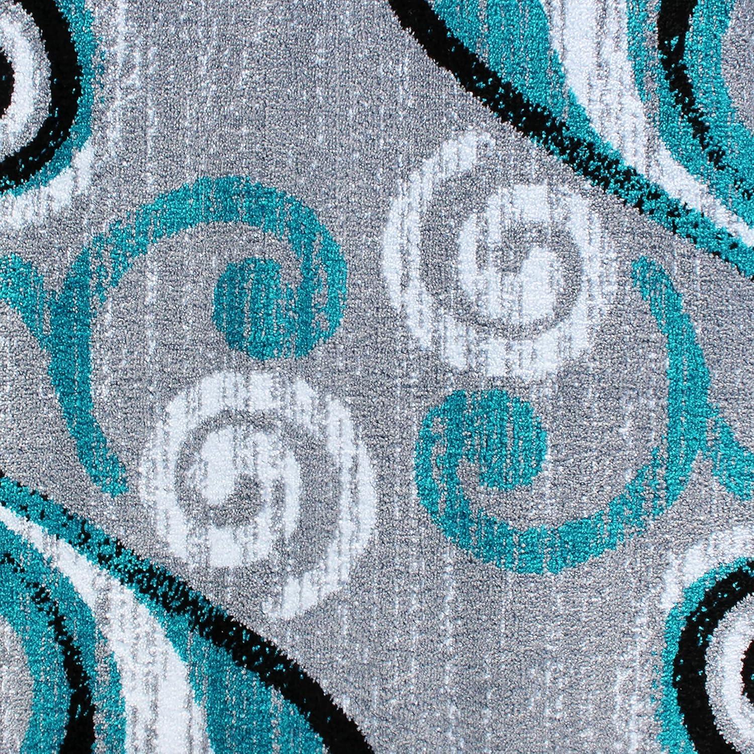 image:imageFlash Furniture Valli Collection Area Rug High Pile Purple Olefin Rug 2 x 7 Area Rug Jute Backing Hallway Entryway Bedroom Living RoomTurquoise