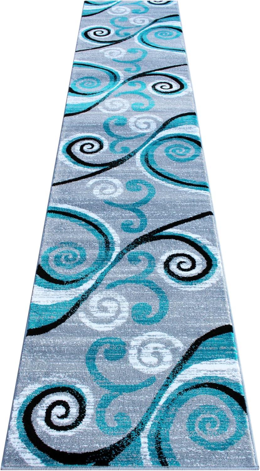 image:imageFlash Furniture Valli Collection Area Rug High Pile Purple Olefin Rug 2 x 7 Area Rug Jute Backing Hallway Entryway Bedroom Living RoomTurquoise